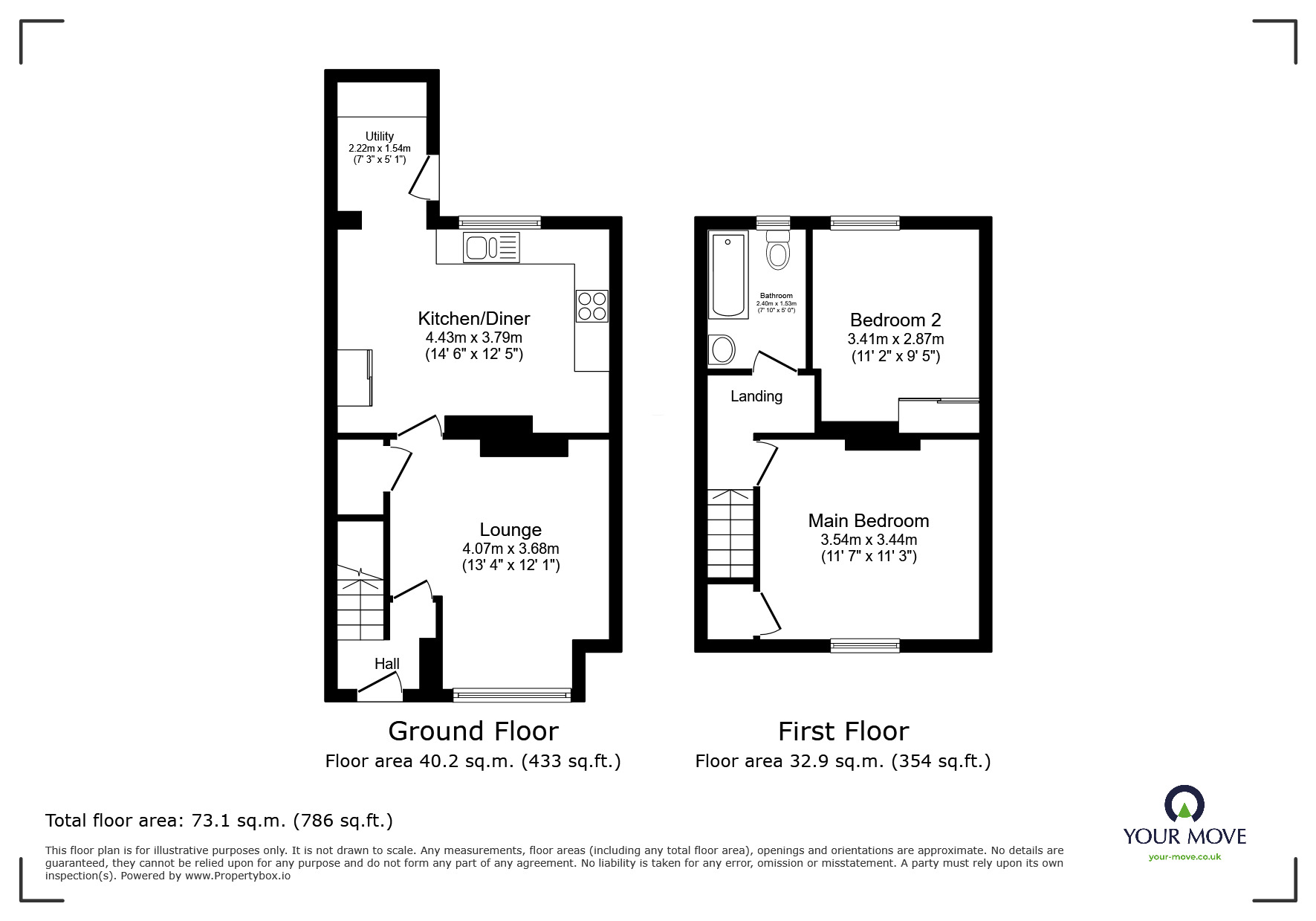 Floorplan of 2 bedroom End Terrace House to rent, Belmont Road, Wolverhampton, West Midlands, WV4