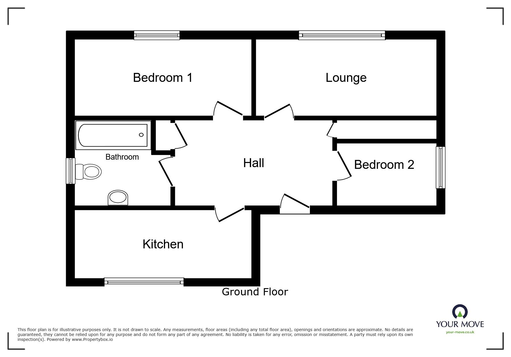 Floorplan of 2 bedroom Flat to rent, Larches Lane, Wolverhampton, West Midlands, WV3