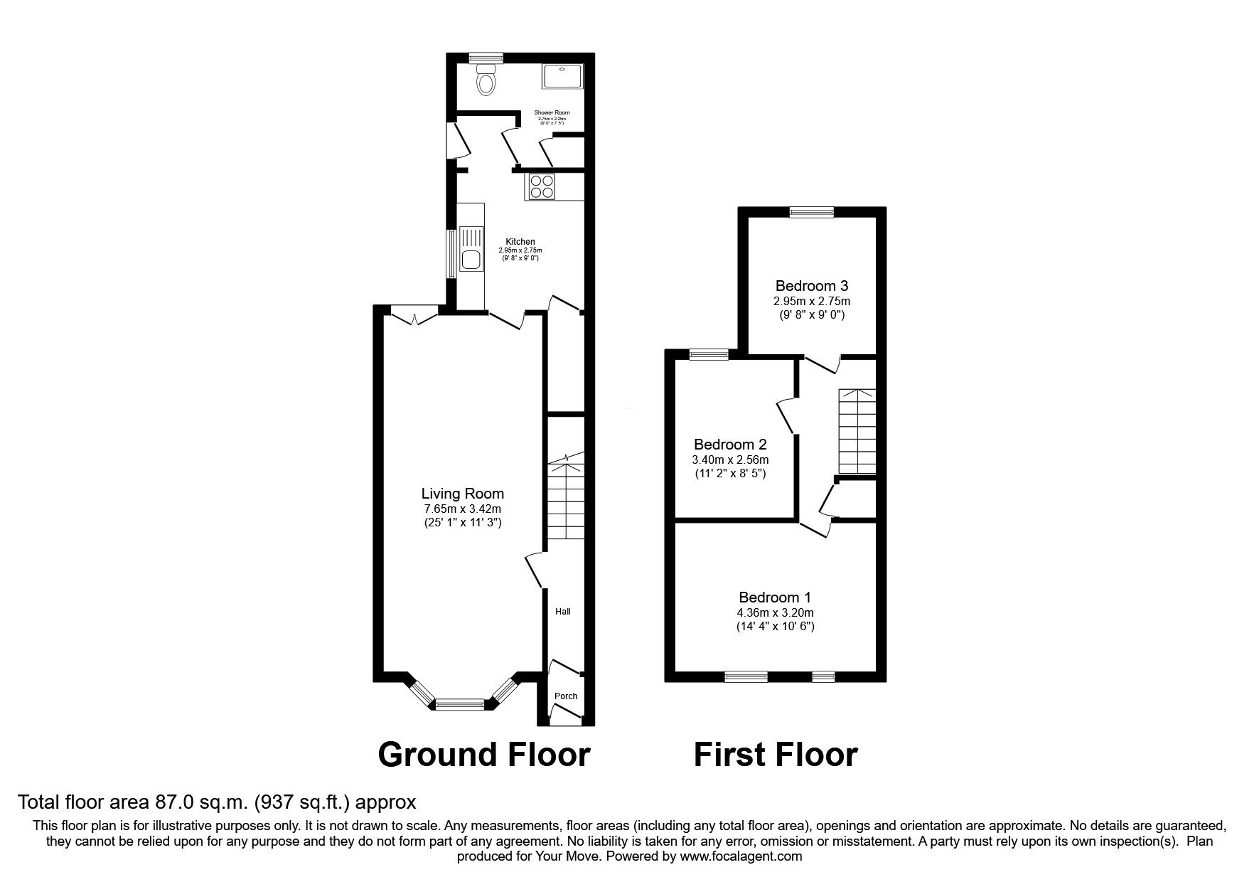 Floorplan of 3 bedroom End Terrace House for sale, Goldthorn Road, Wolverhampton, West Midlands, WV2