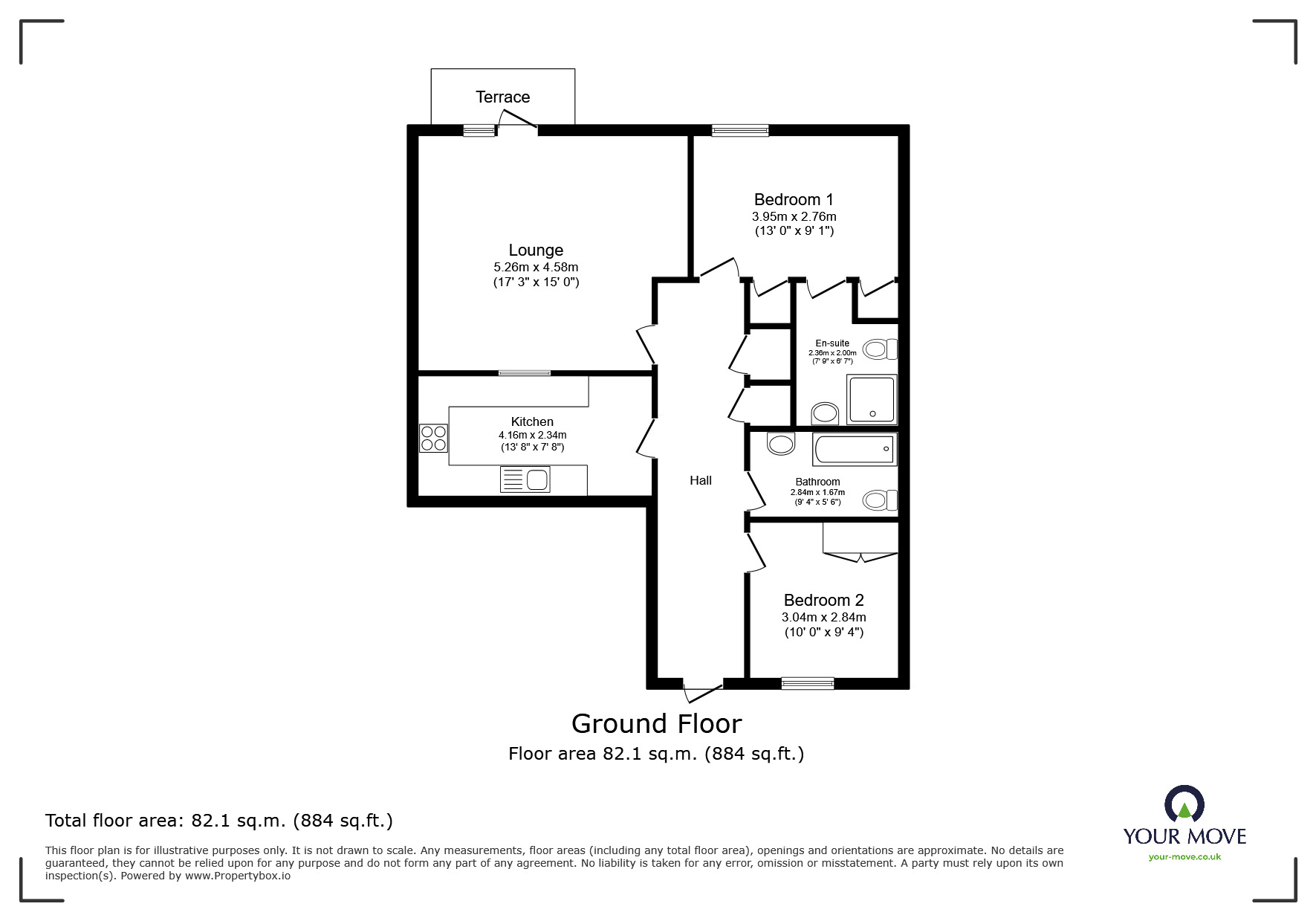 Floorplan of 2 bedroom Flat to rent, Muchall Road, Wolverhampton, West Midlands, WV4