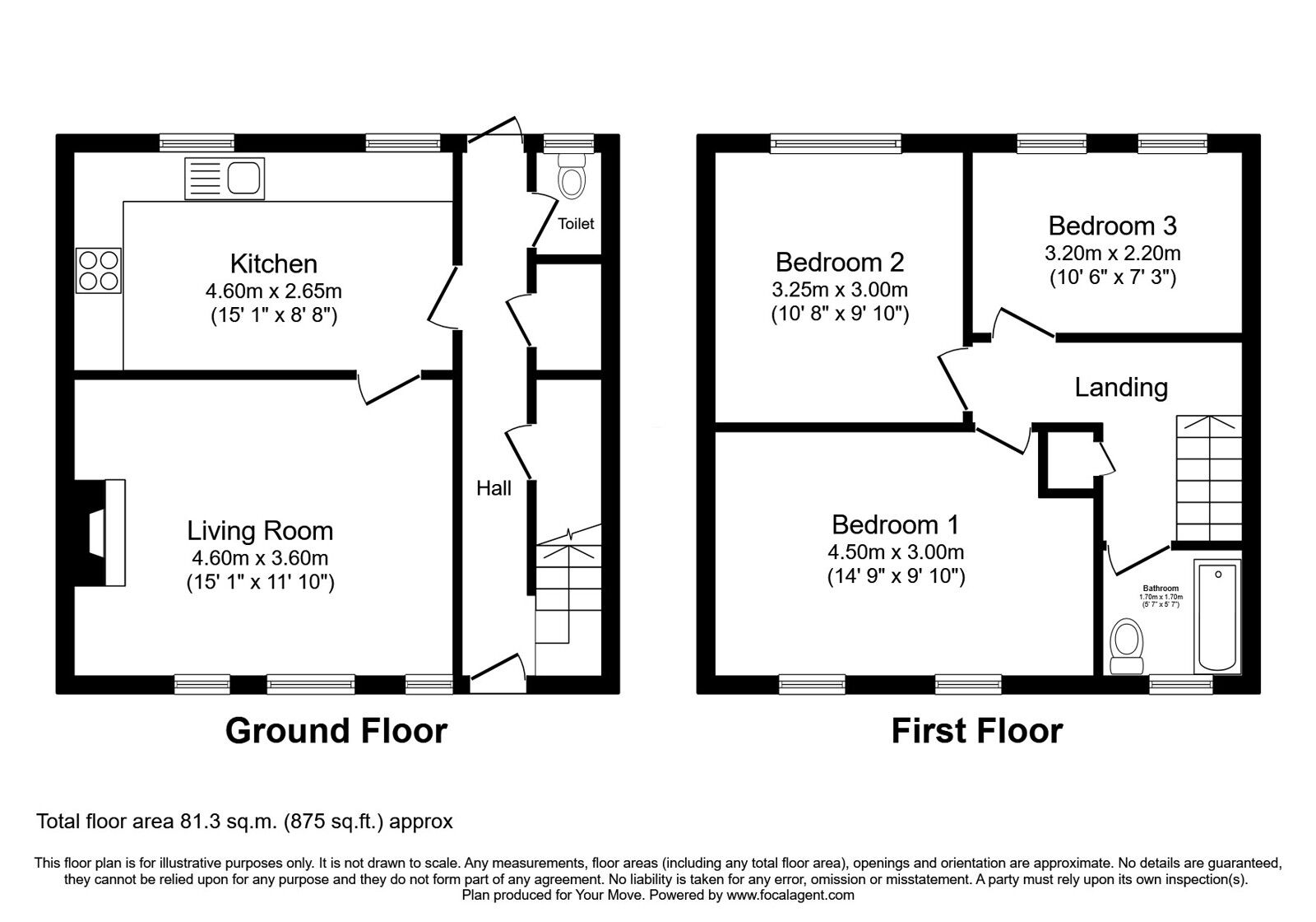 Floorplan of 3 bedroom Semi Detached House for sale, St. Annes Road, Wolverhampton, West Midlands, WV10