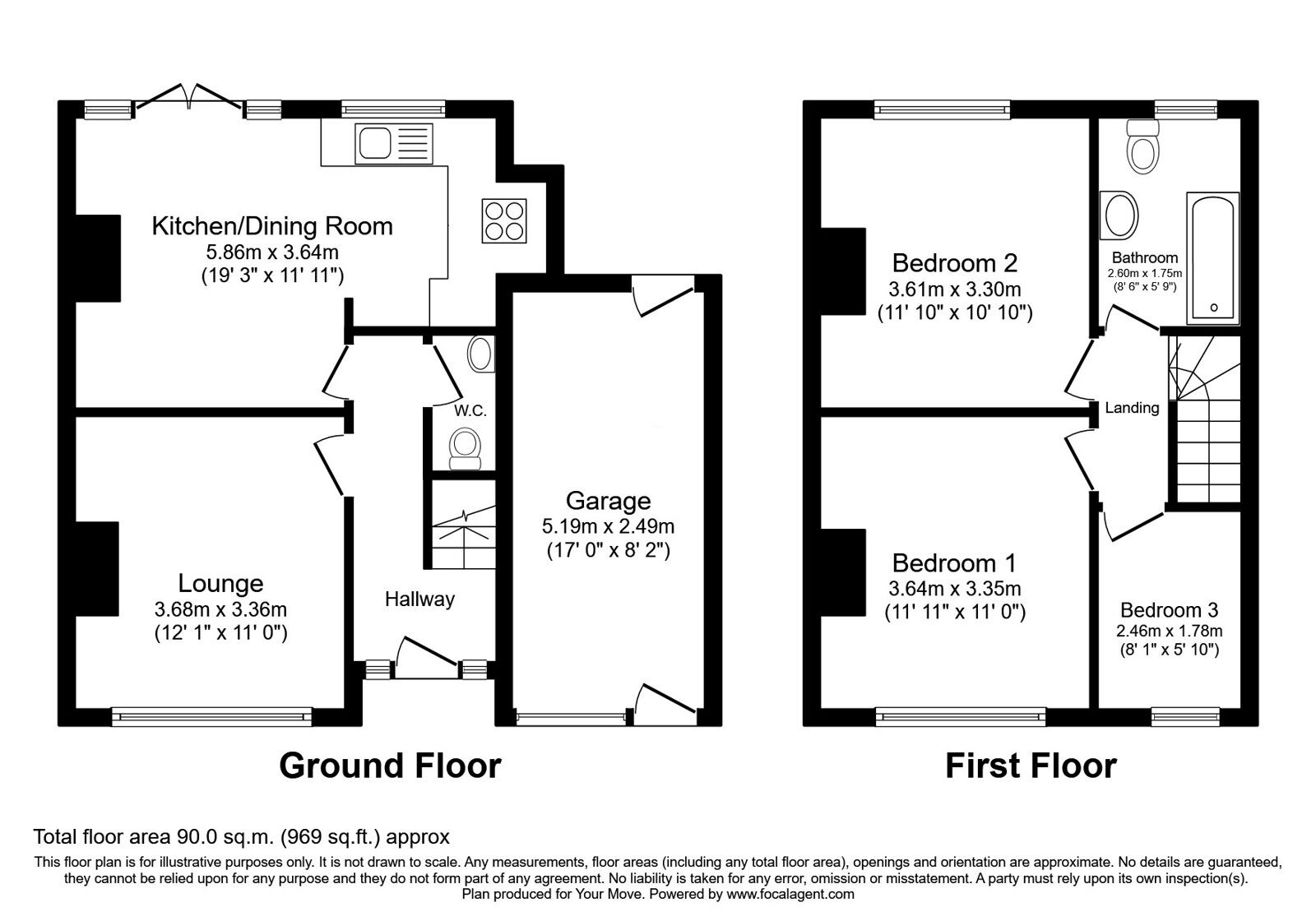 Floorplan of 3 bedroom Semi Detached House for sale, Mount Road, Lanesfield, West Midlands, WV4