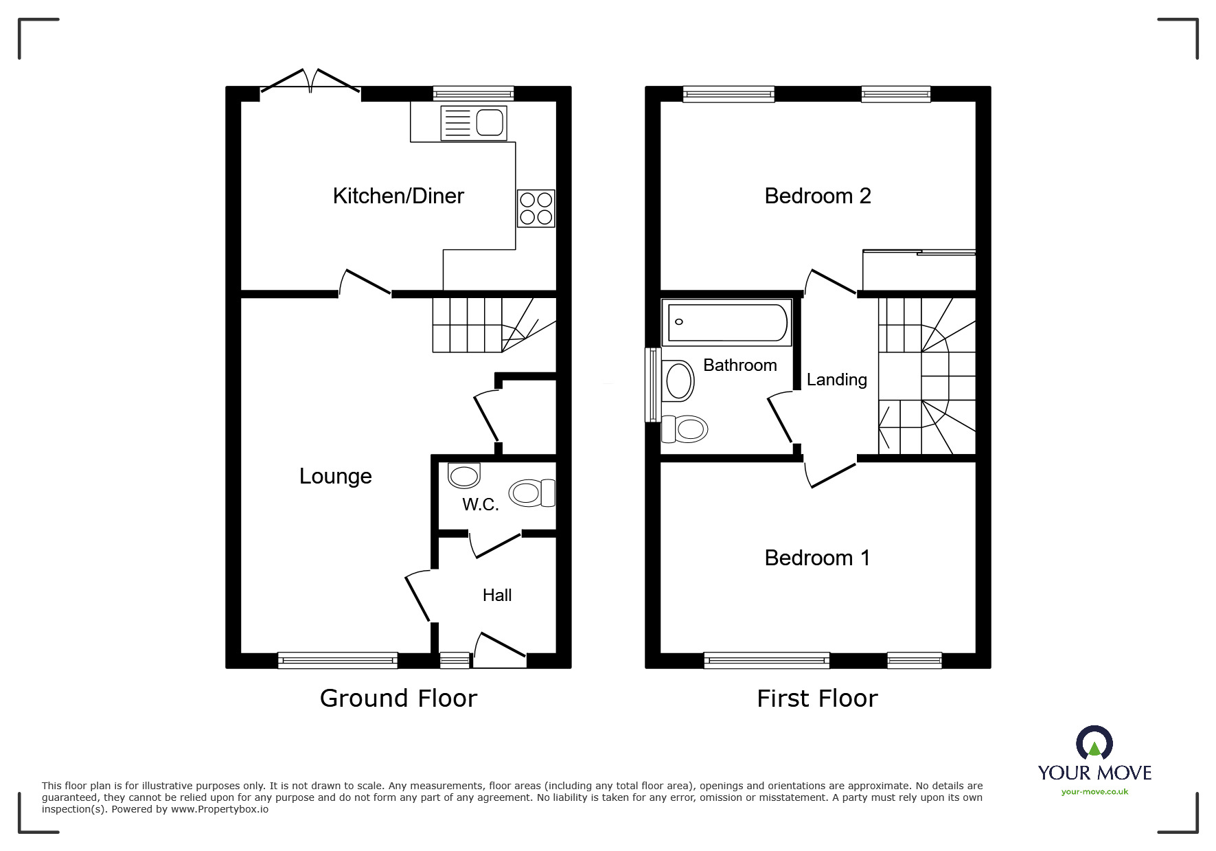 Floorplan of 2 bedroom Semi Detached House for sale, Le Mans Gardens, Wolverhampton, West Midlands, WV10