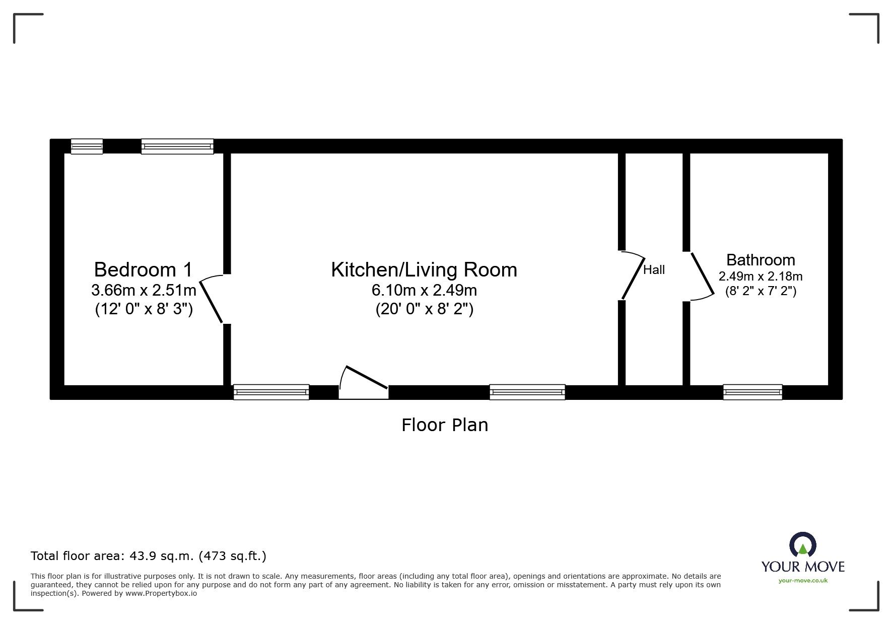 Floorplan of 1 bedroom Flat to rent, Coltham Road, Willenhall, West Midlands, WV12
