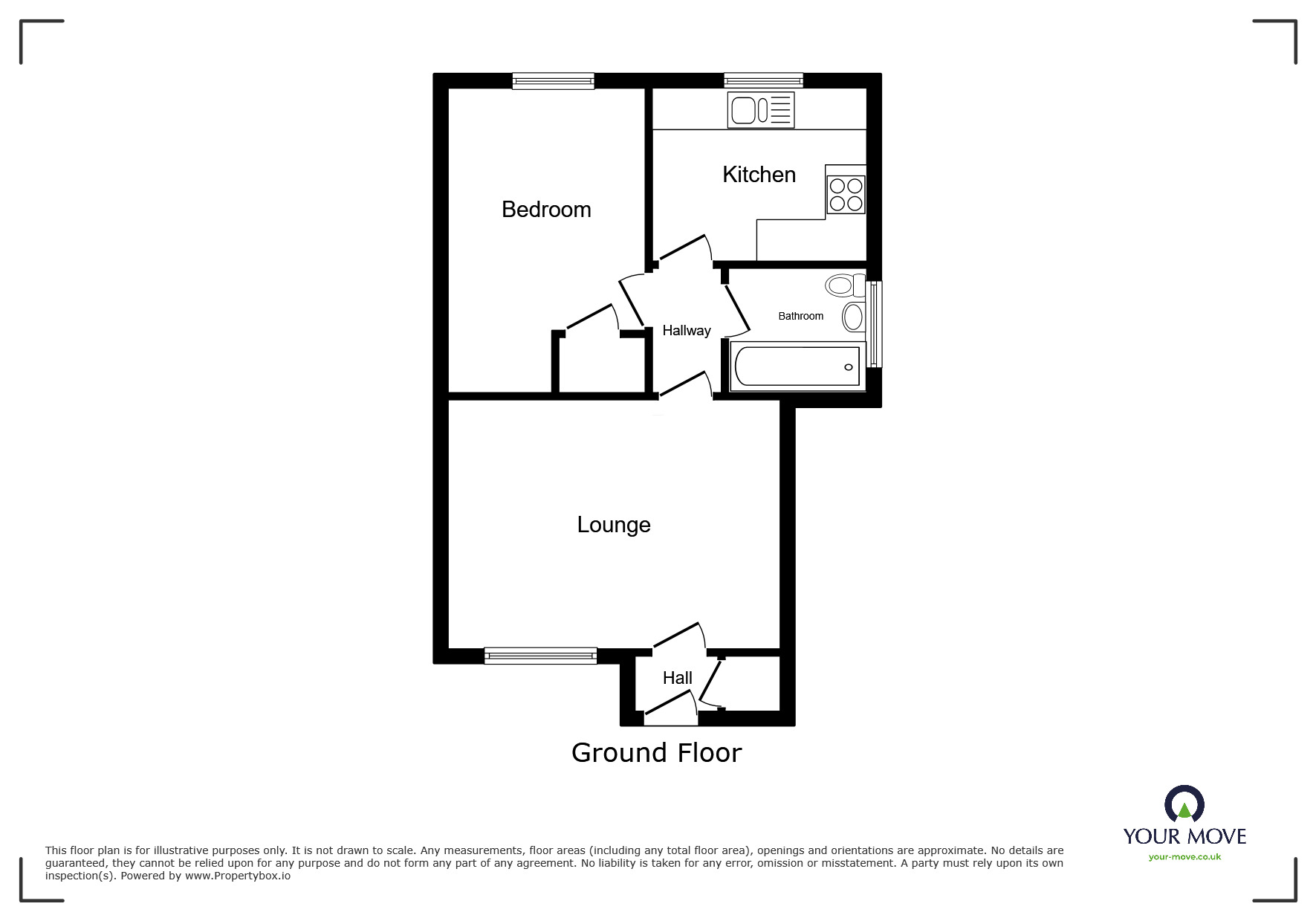 Floorplan of 1 bedroom Flat to rent, Dinsdale Walk, Wolverhampton, West Midlands, WV6
