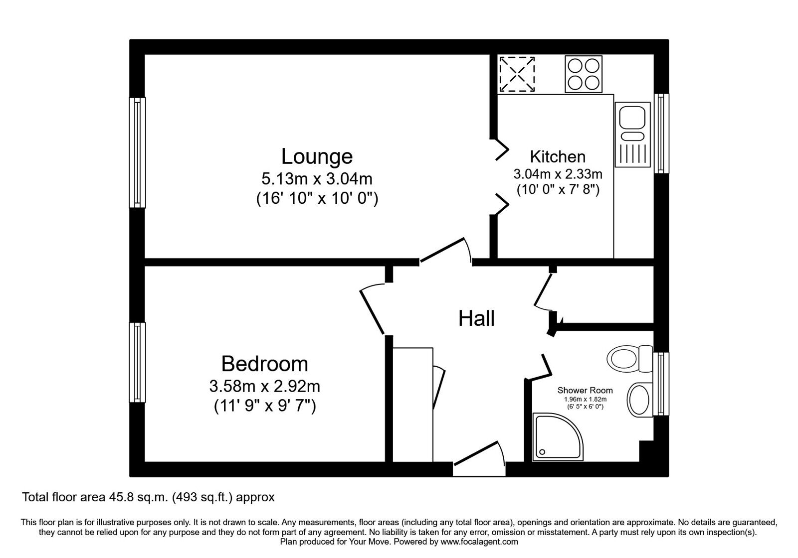 Floorplan of 1 bedroom Flat for sale, Oak Street, Wolverhampton, West Midlands, WV3