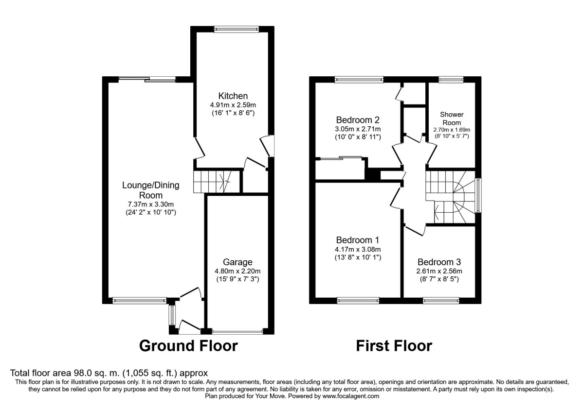 Floorplan of 3 bedroom Mid Terrace House to rent, Leven Drive, Willenhall, West Midlands, WV12