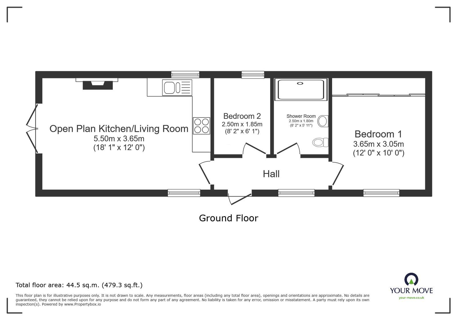 Floorplan of 2 bedroom Property to rent, Featherstone Park, New Road, Wolverhampton, WV10