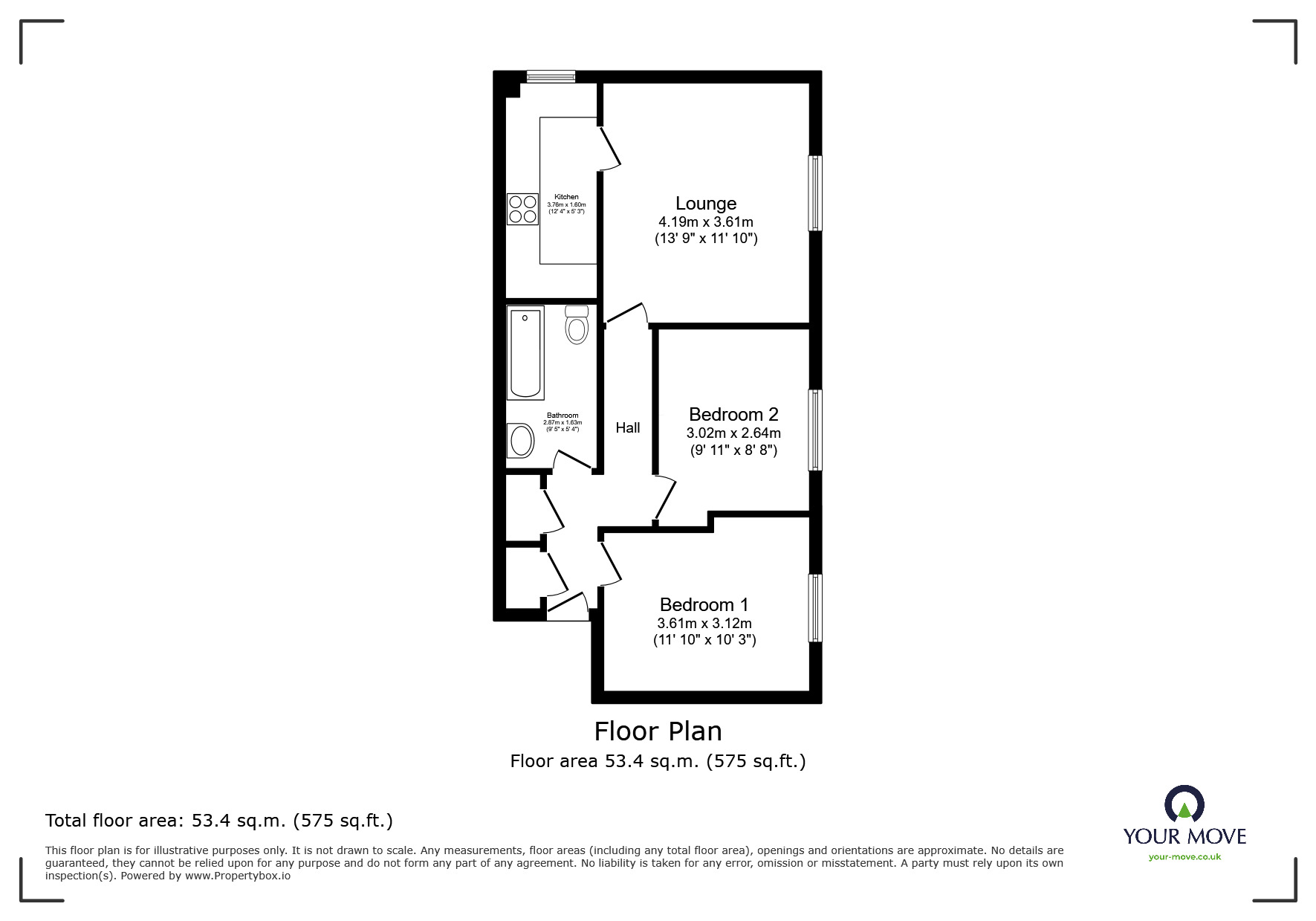 Floorplan of 2 bedroom Flat to rent, Birmingham New Road, Bilston, West Midlands, WV14