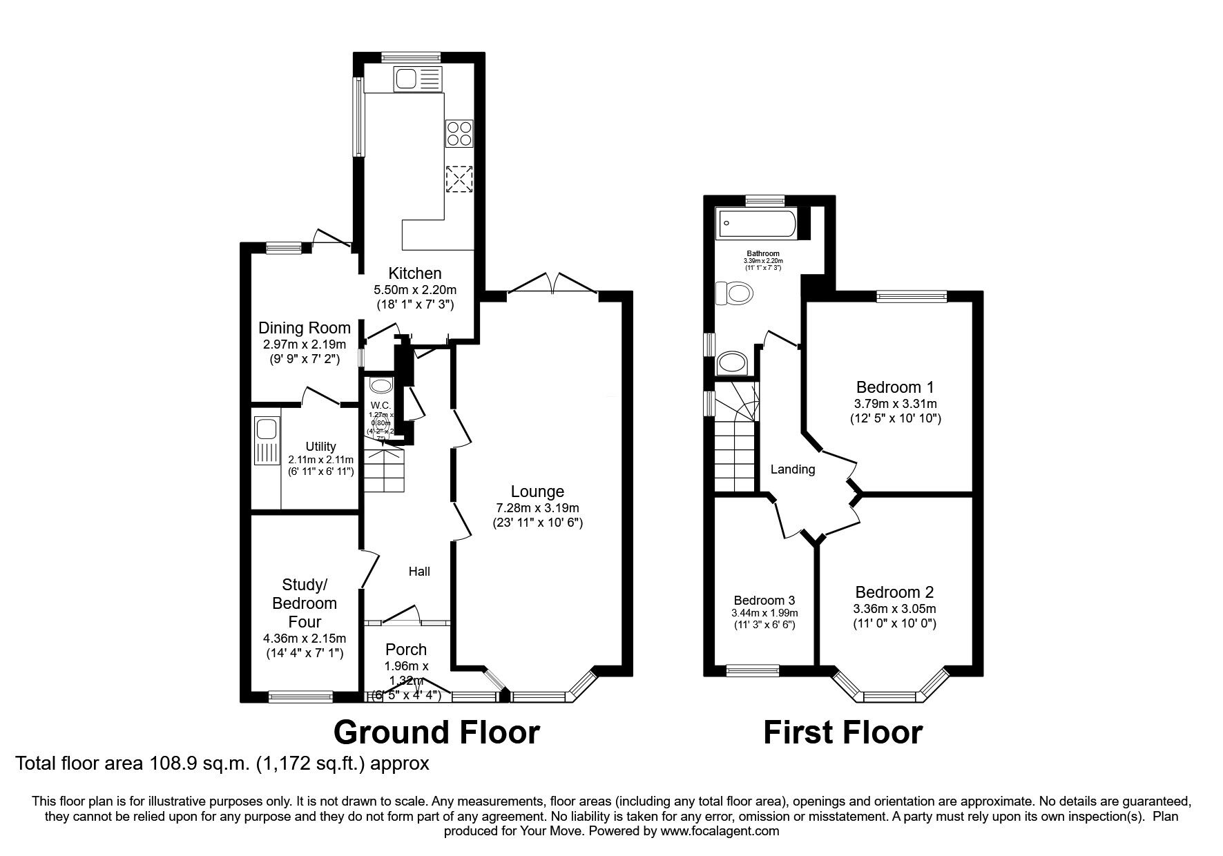 Floorplan of 3 bedroom Semi Detached House for sale, Eccleshall Avenue, Wolverhampton, West Midlands, WV10