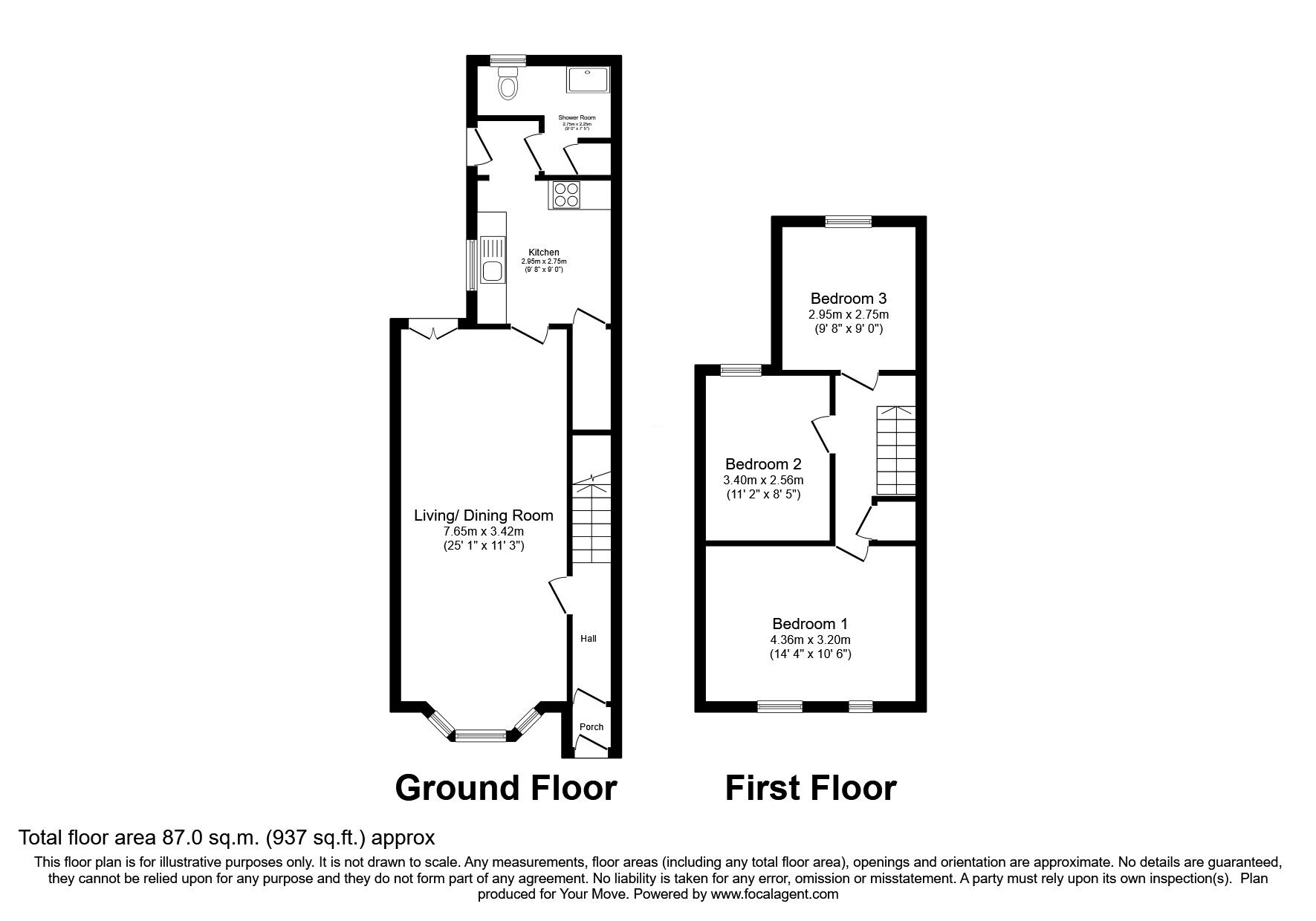 Floorplan of 3 bedroom End Terrace House to rent, Goldthorn Road, Wolverhampton, West Midlands, WV2