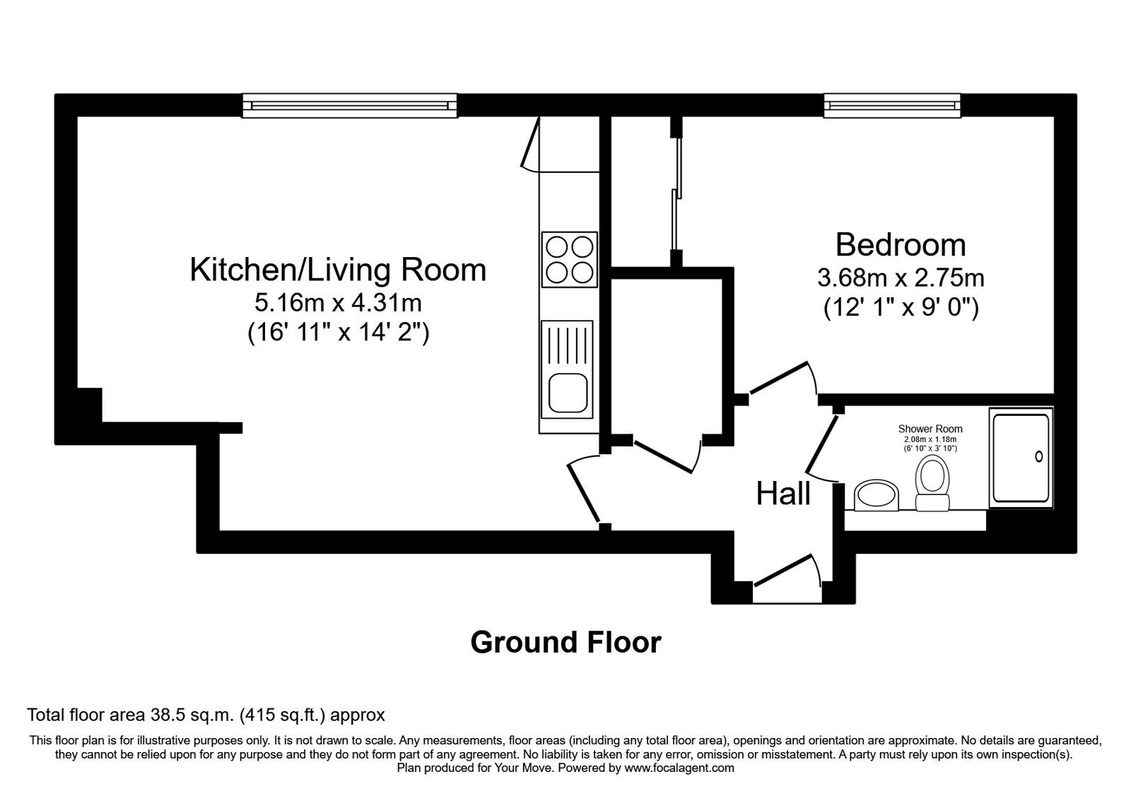 Floorplan of 1 bedroom Flat for sale, Edwards Road, Birmingham, West Midlands, B24