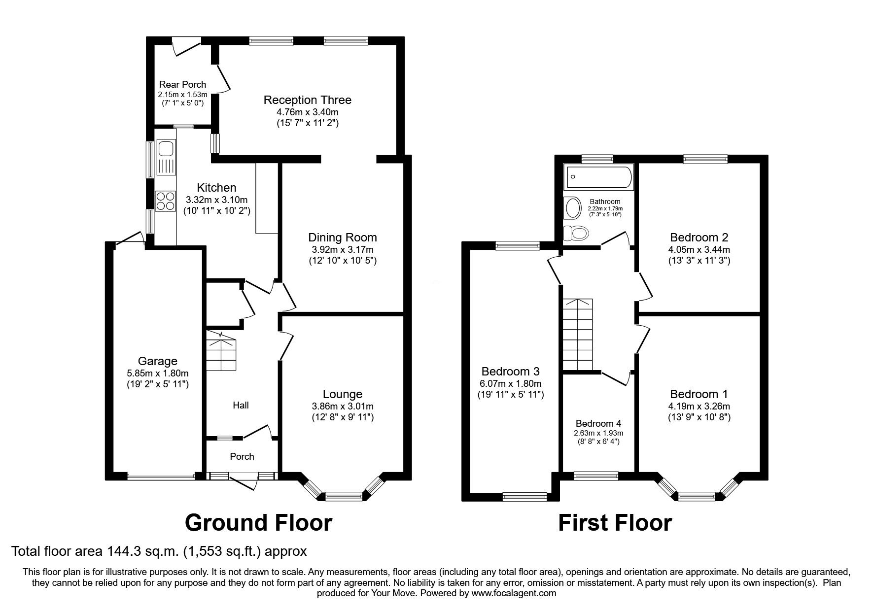 Floorplan of 4 bedroom Semi Detached House for sale, Sedgley Road, Wolverhampton, Staffordshire, WV4
