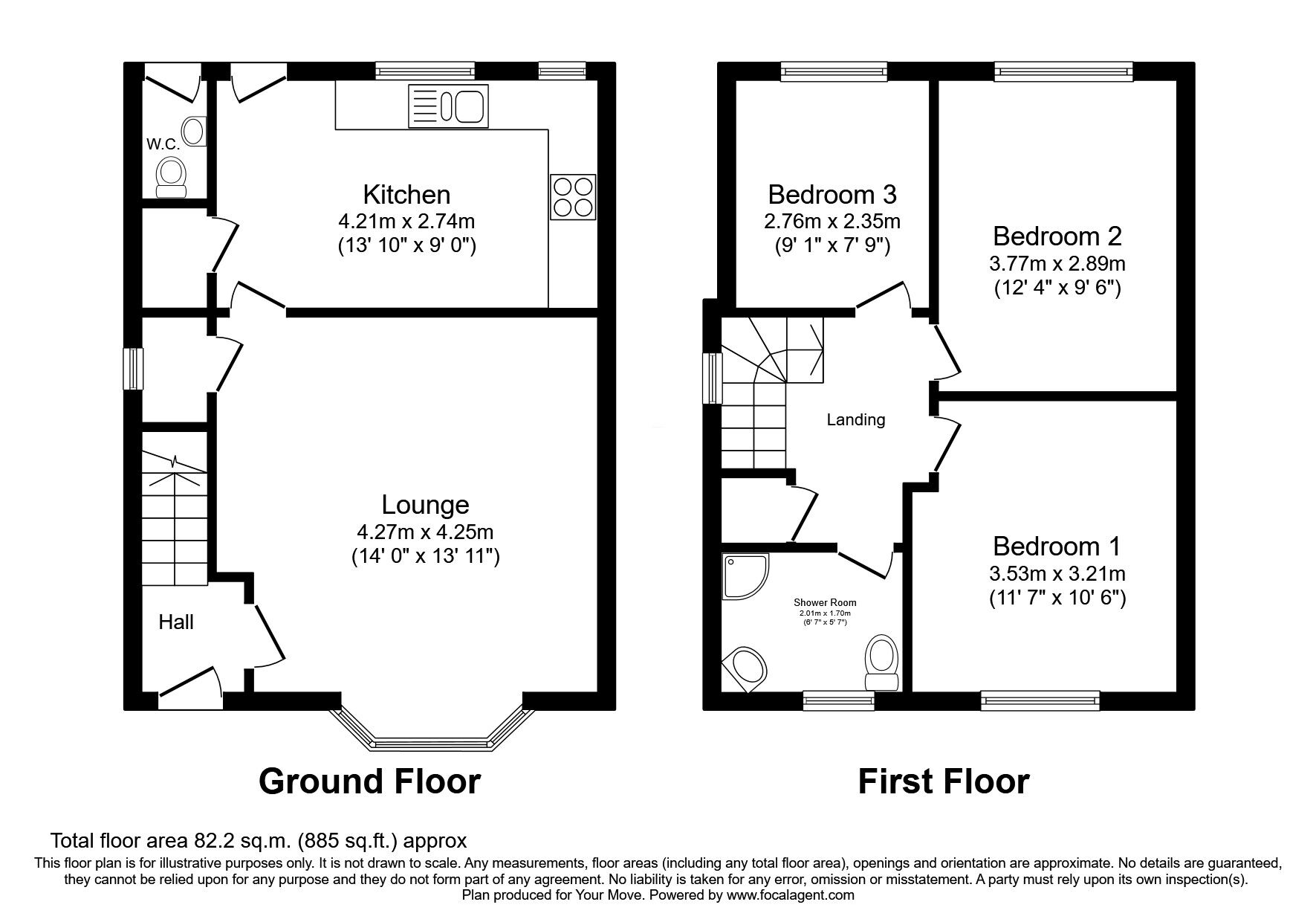 Floorplan of 3 bedroom End Terrace House for sale, Dickinson Avenue, Wolverhampton, West Midlands, WV10