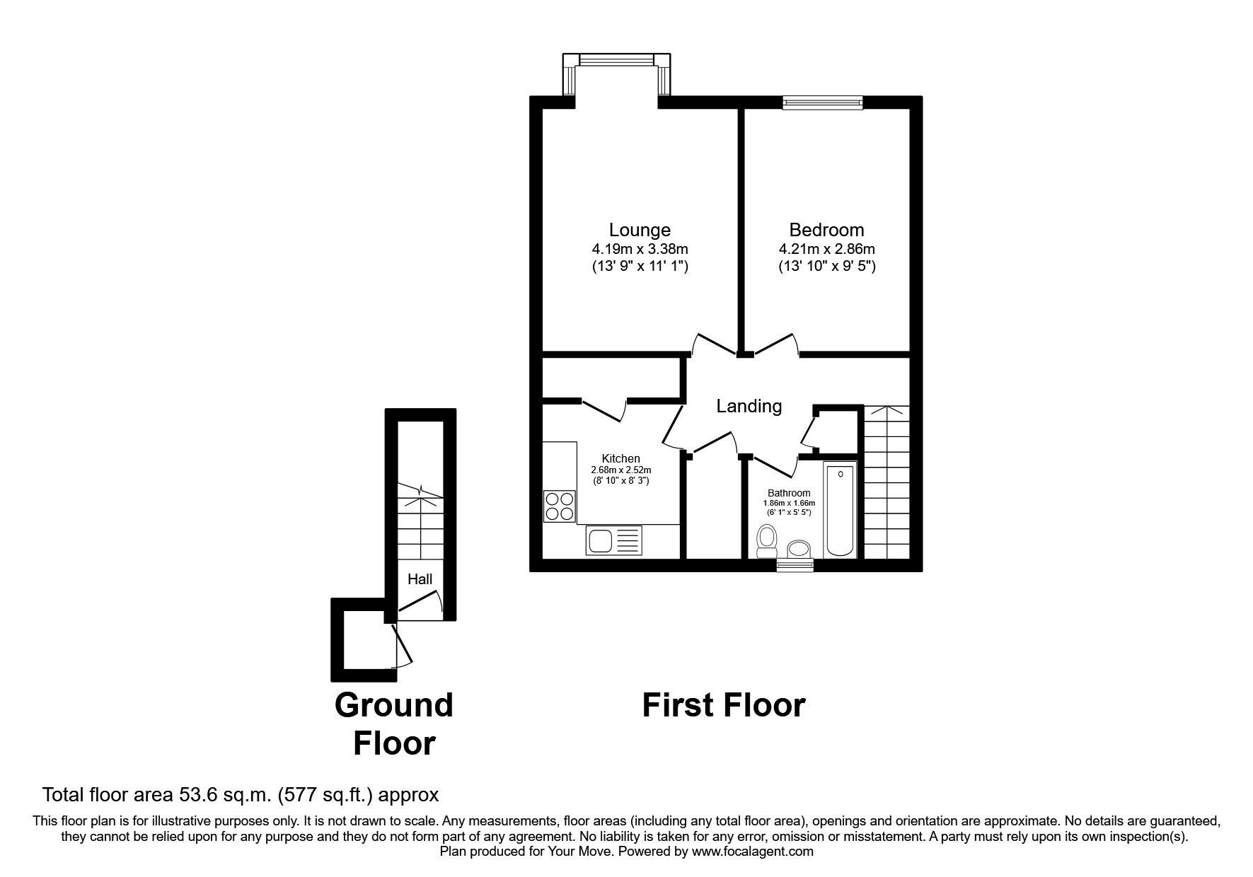Floorplan of 1 bedroom Flat to rent, Strathfield Walk, Wolverhampton, West Midlands, WV4