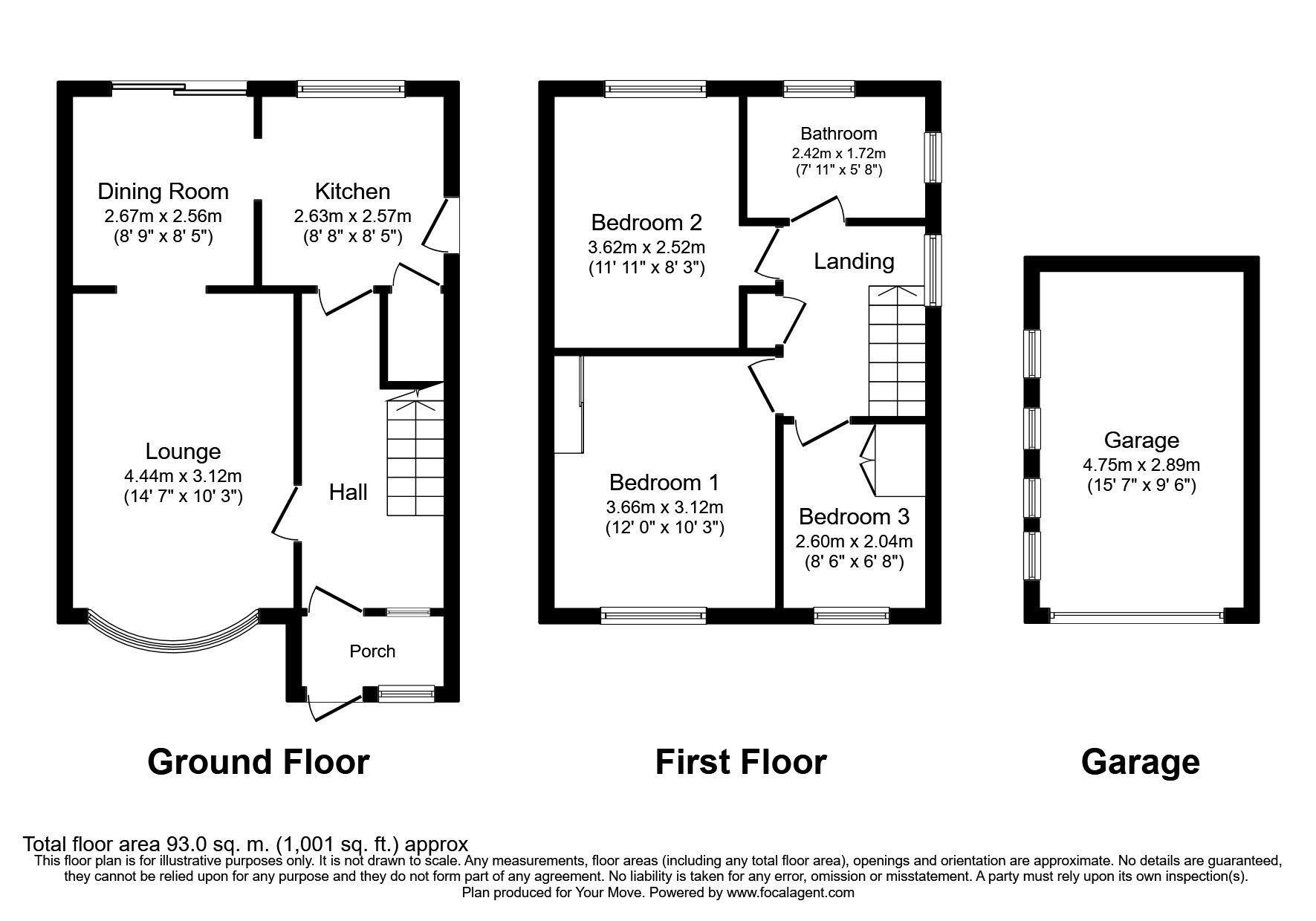 Floorplan of 3 bedroom Detached House to rent, Hilary Drive, Wolverhampton, West Midlands, WV3