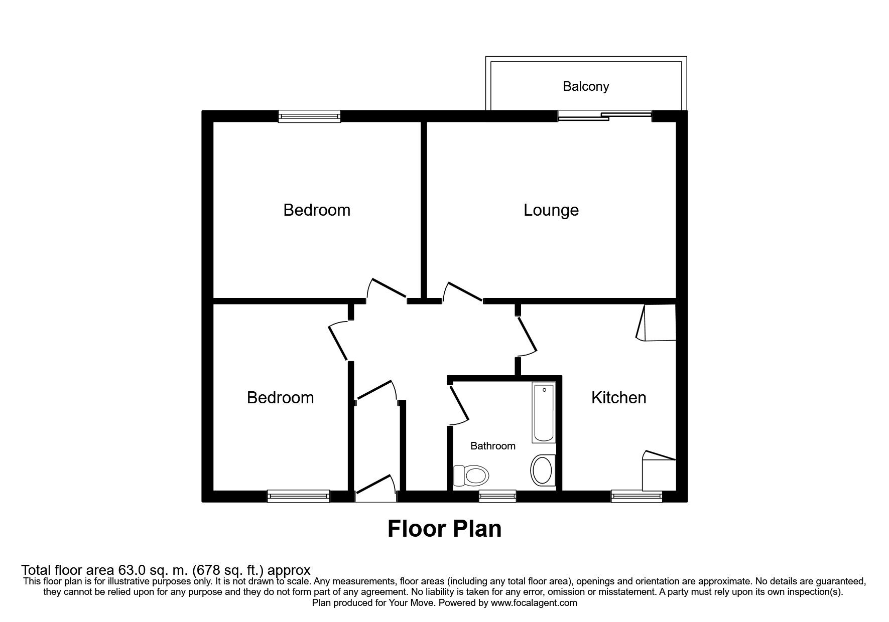 Floorplan of 2 bedroom Flat for sale, Merridale Road, Wolverhampton, West Midlands, WV3