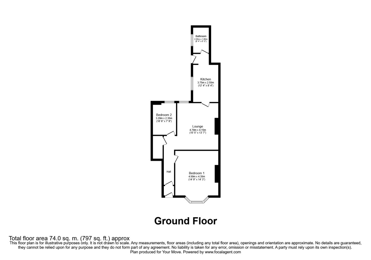 Floorplan of 2 bedroom Flat to rent, Station Road, Wallsend, Tyne And Wear, NE28