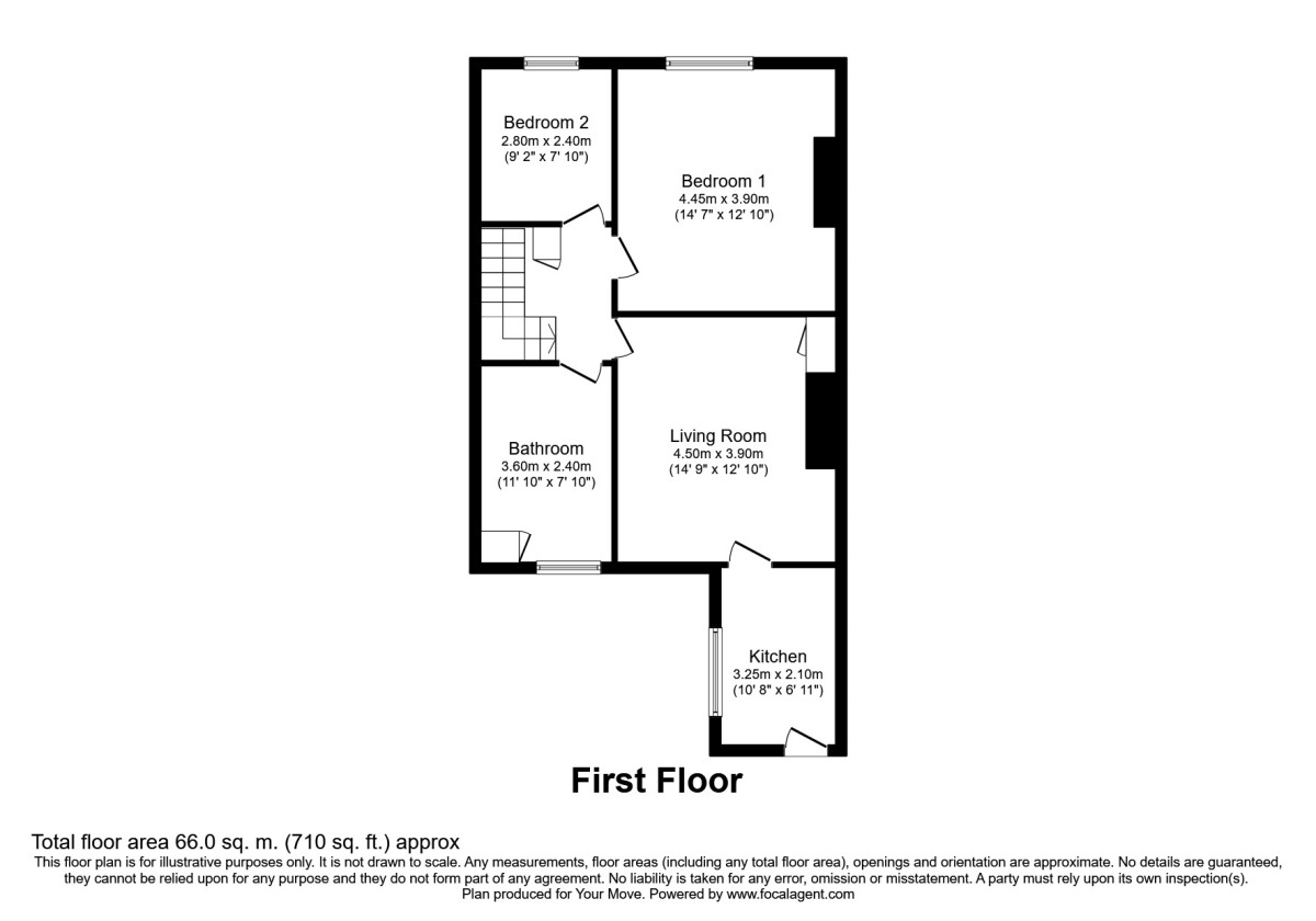 Floorplan of 2 bedroom Flat to rent, Northumberland Street, Wallsend, Tyne And Wear, NE28