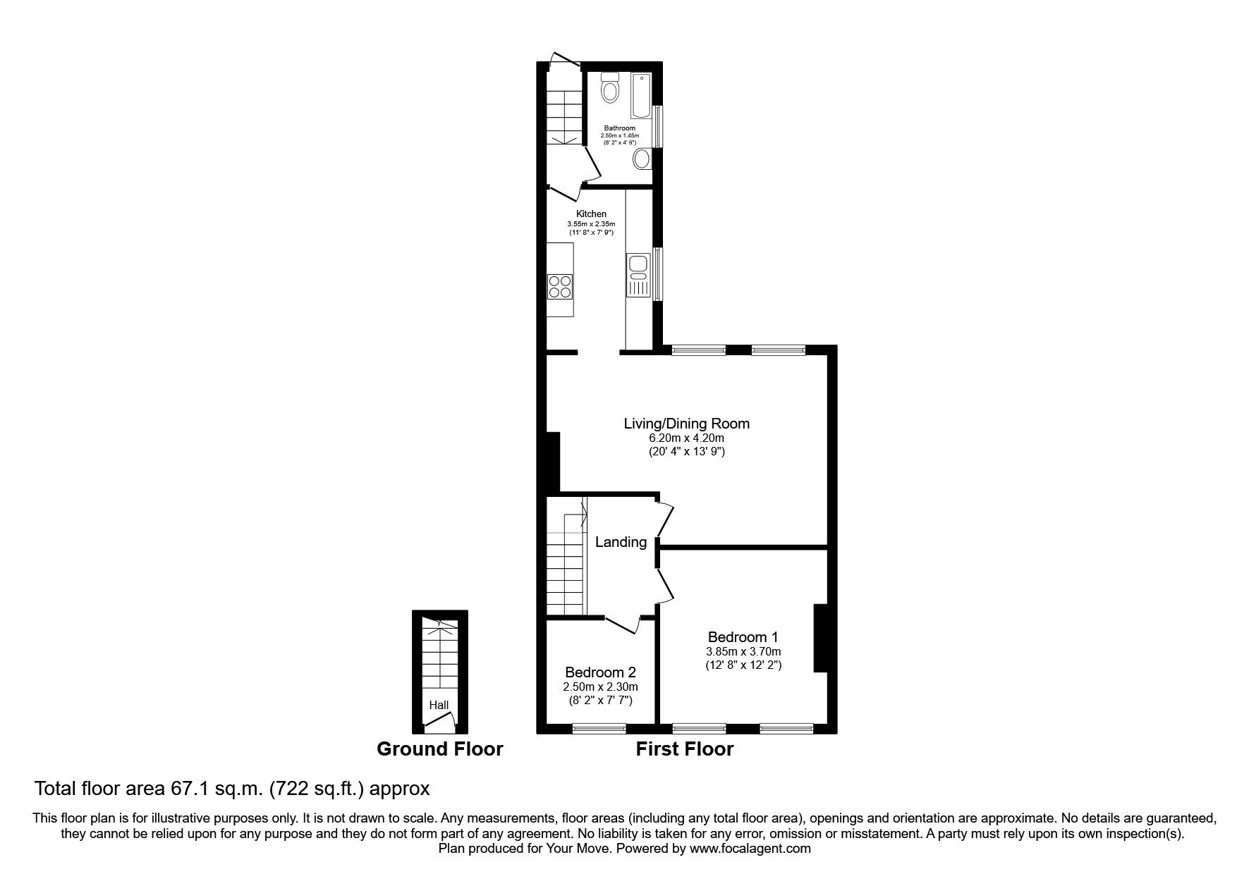 Floorplan of 2 bedroom  Flat for sale, Barrasford Street, Wallsend, Tyne and Wear, NE28