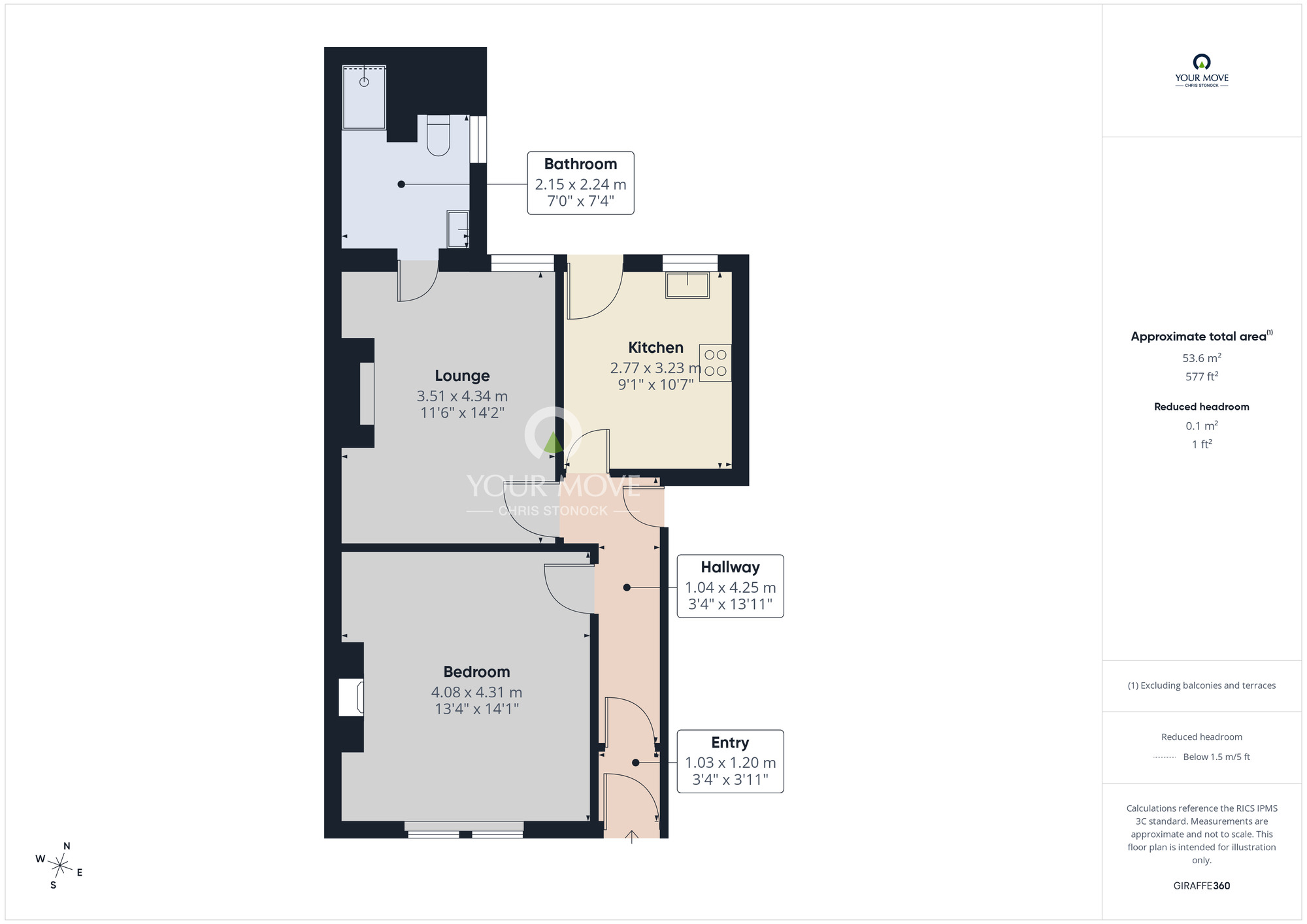 Floorplan of 1 bedroom Flat to rent, Hugh Street, Wallsend, Tyne and Wear, NE28