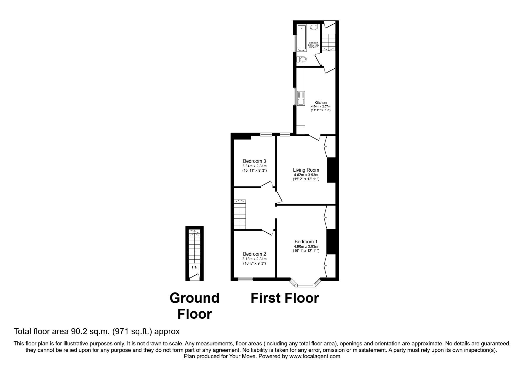 Floorplan of 3 bedroom  Flat for sale, Shields Road, Newcastle upon Tyne, Tyne and Wear, NE6