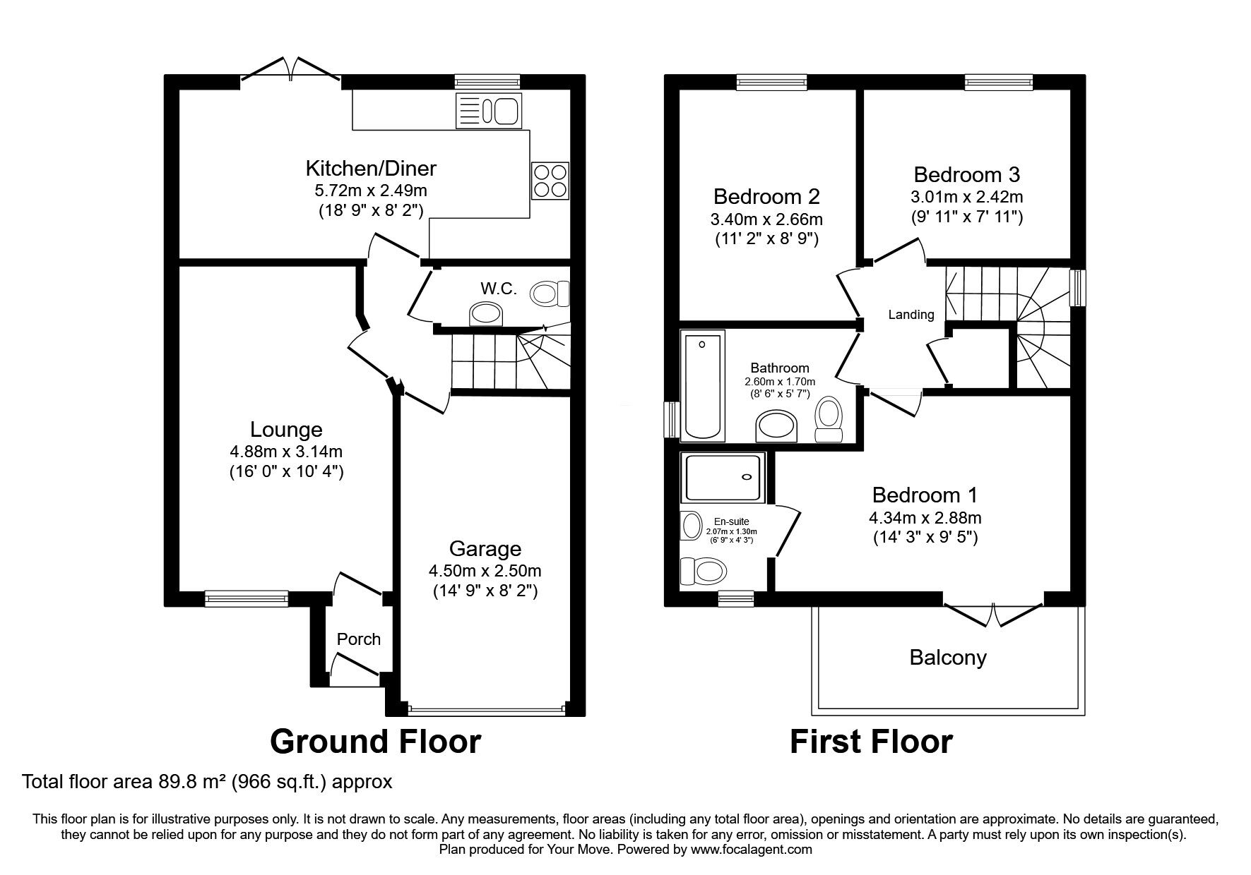 Floorplan of 3 bedroom Semi Detached House to rent, Moor Edge Drive, Wallsend, Tyne and Wear, NE28