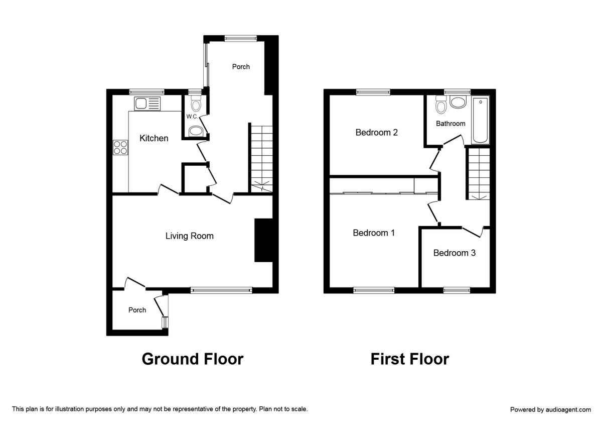 Floorplan of 3 bedroom Mid Terrace House for sale, Windsor Drive, Wallsend, Tyne and Wear, NE28