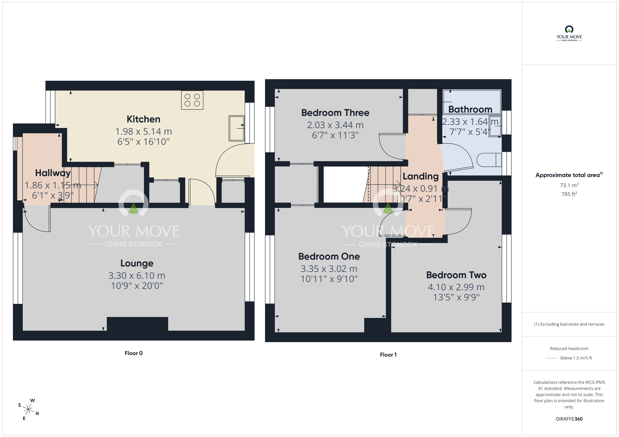 Floorplan of 3 bedroom Mid Terrace House to rent, Coniston Road, Wallsend, Tyne and Wear, NE28