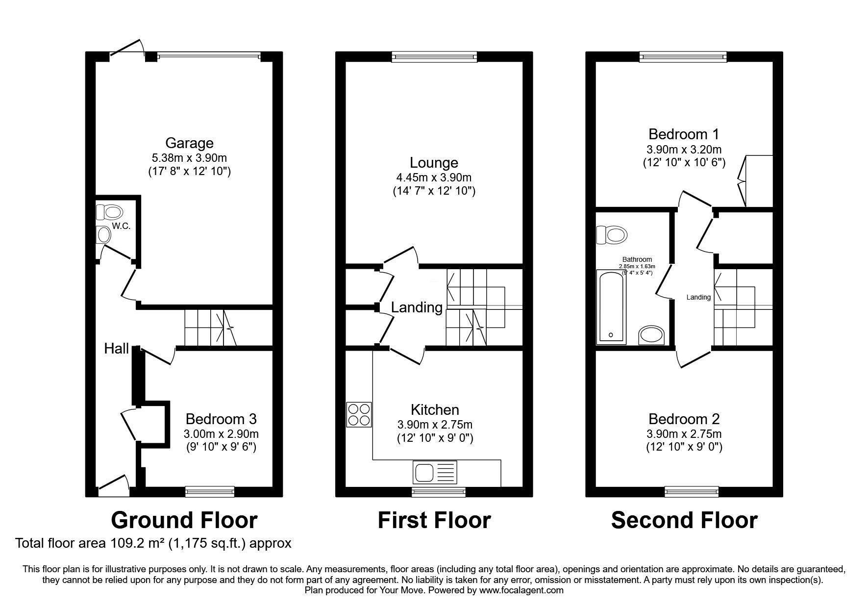 Floorplan of 3 bedroom Mid Terrace House for sale, Banbury Gardens, Wallsend, Tyne and Wear, NE28