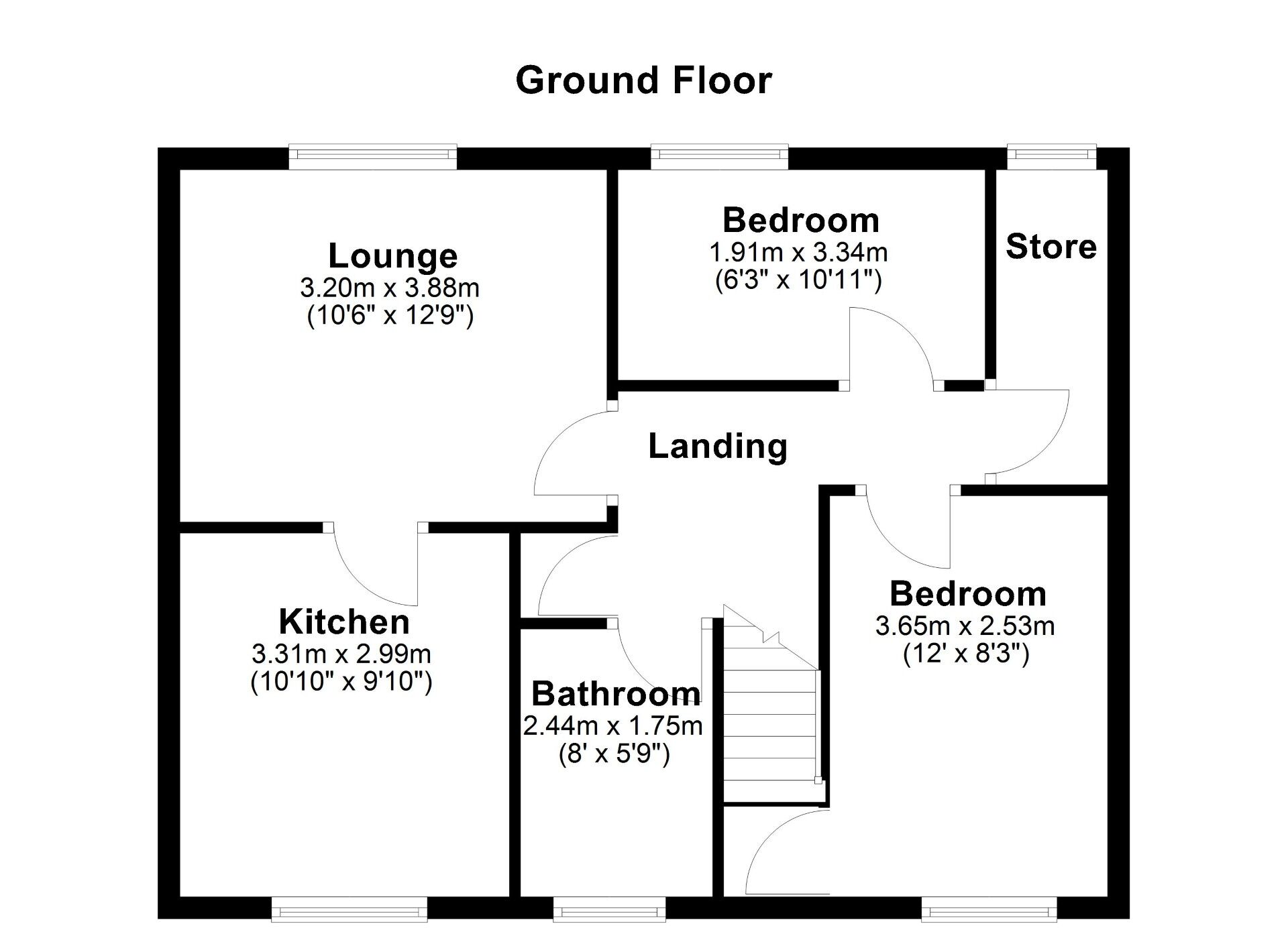 Floorplan of 2 bedroom Flat for sale, North Close, Newcastle upon Tyne, Tyne and Wear, NE6