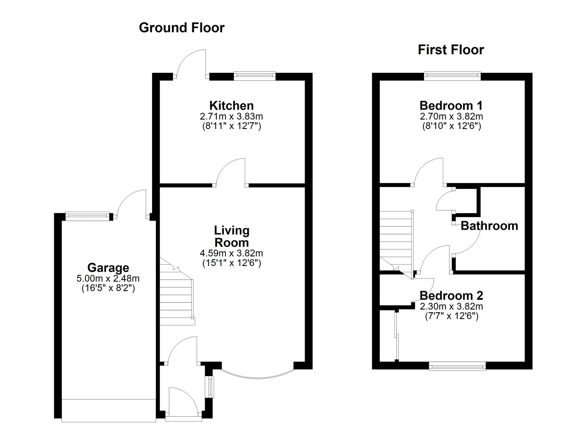 Floorplan of 2 bedroom Semi Detached House for sale, Stamfordham Close, Wallsend, Tyne and Wear, NE28