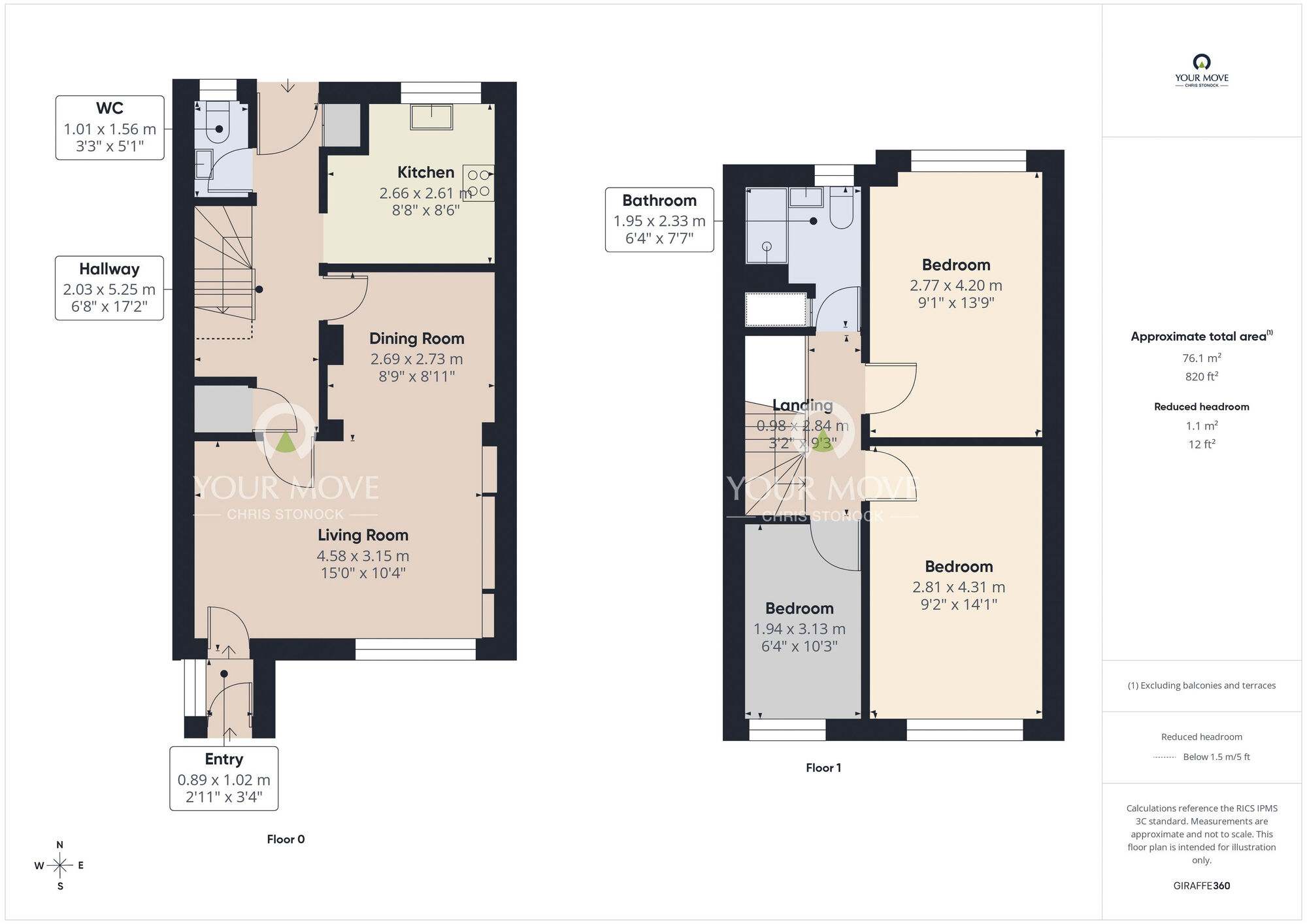 Floorplan of 3 bedroom End Terrace House for sale, Beaufort Gardens, Wallsend, Tyne and Wear, NE28