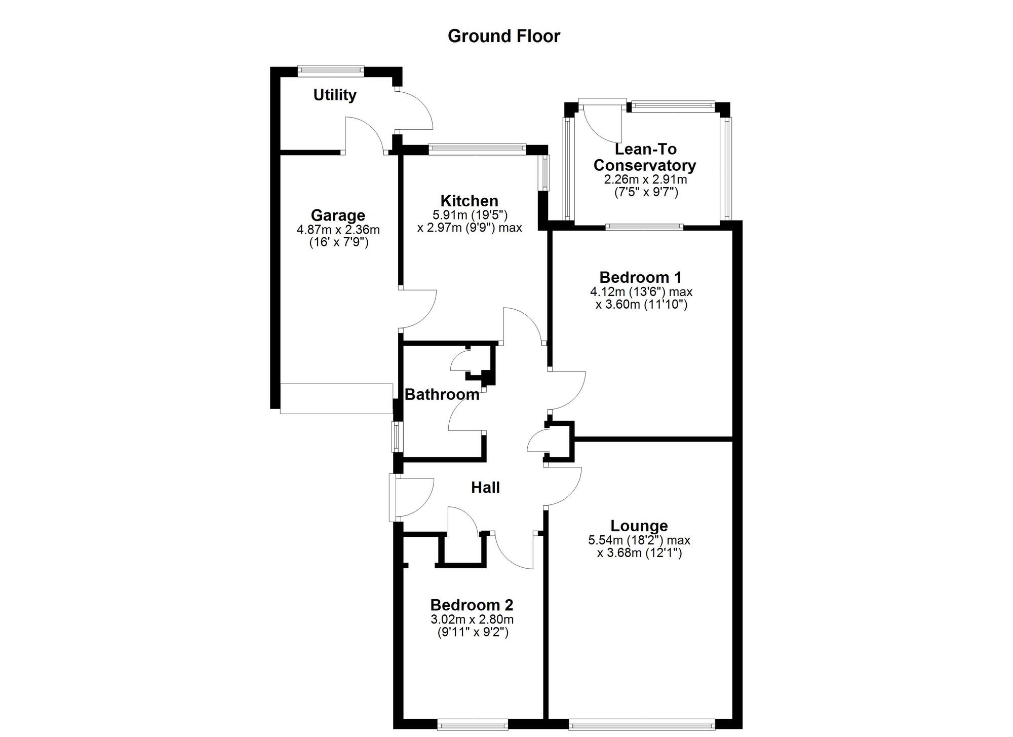 Floorplan of 2 bedroom Detached Bungalow for sale, Bridgewater Close, Wallsend, Tyne and Wear, NE28