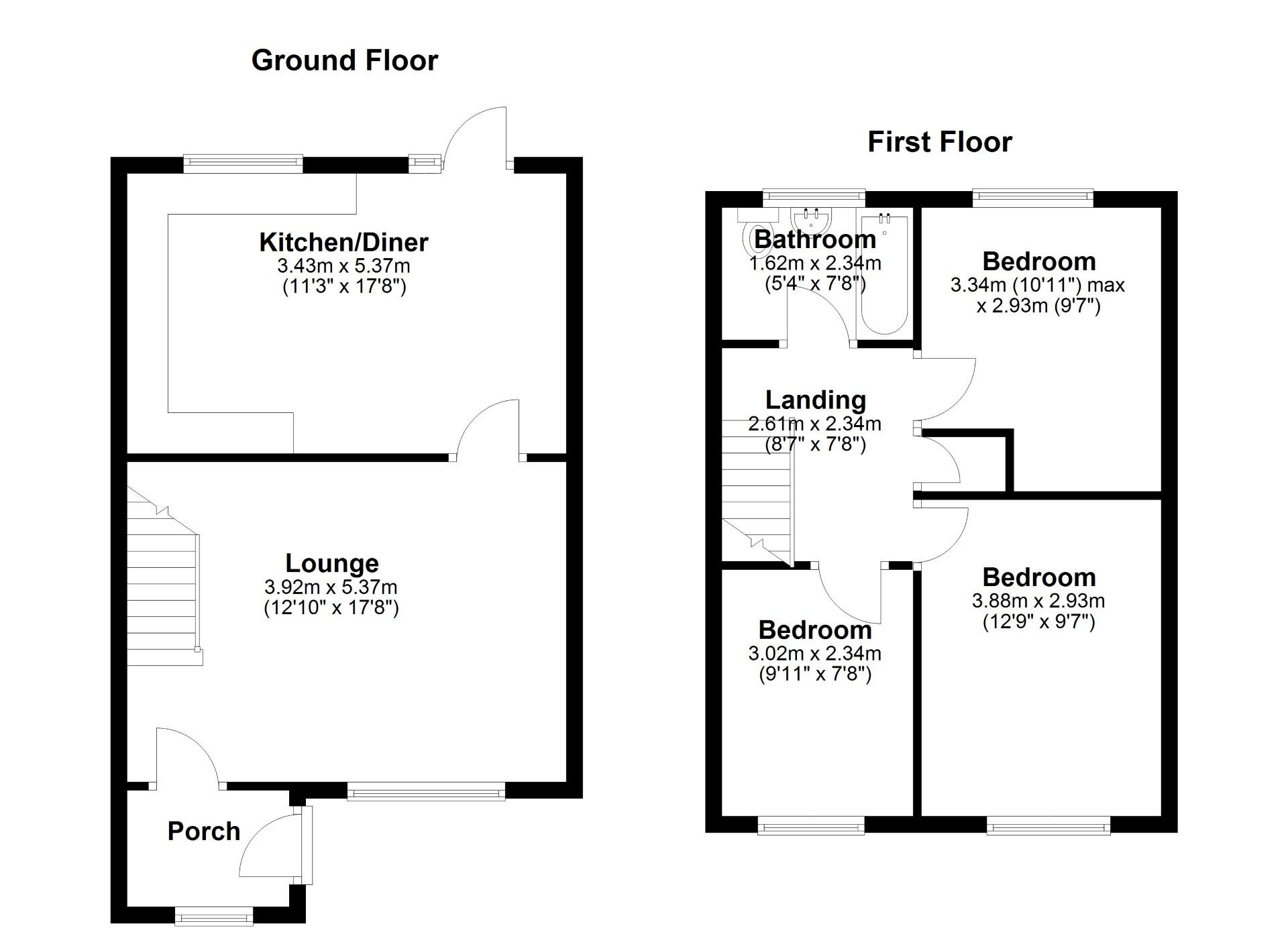 Floorplan of 3 bedroom Mid Terrace House for sale, Middle Street East, Newcastle upon Tyne, Tyne and Wear, NE6