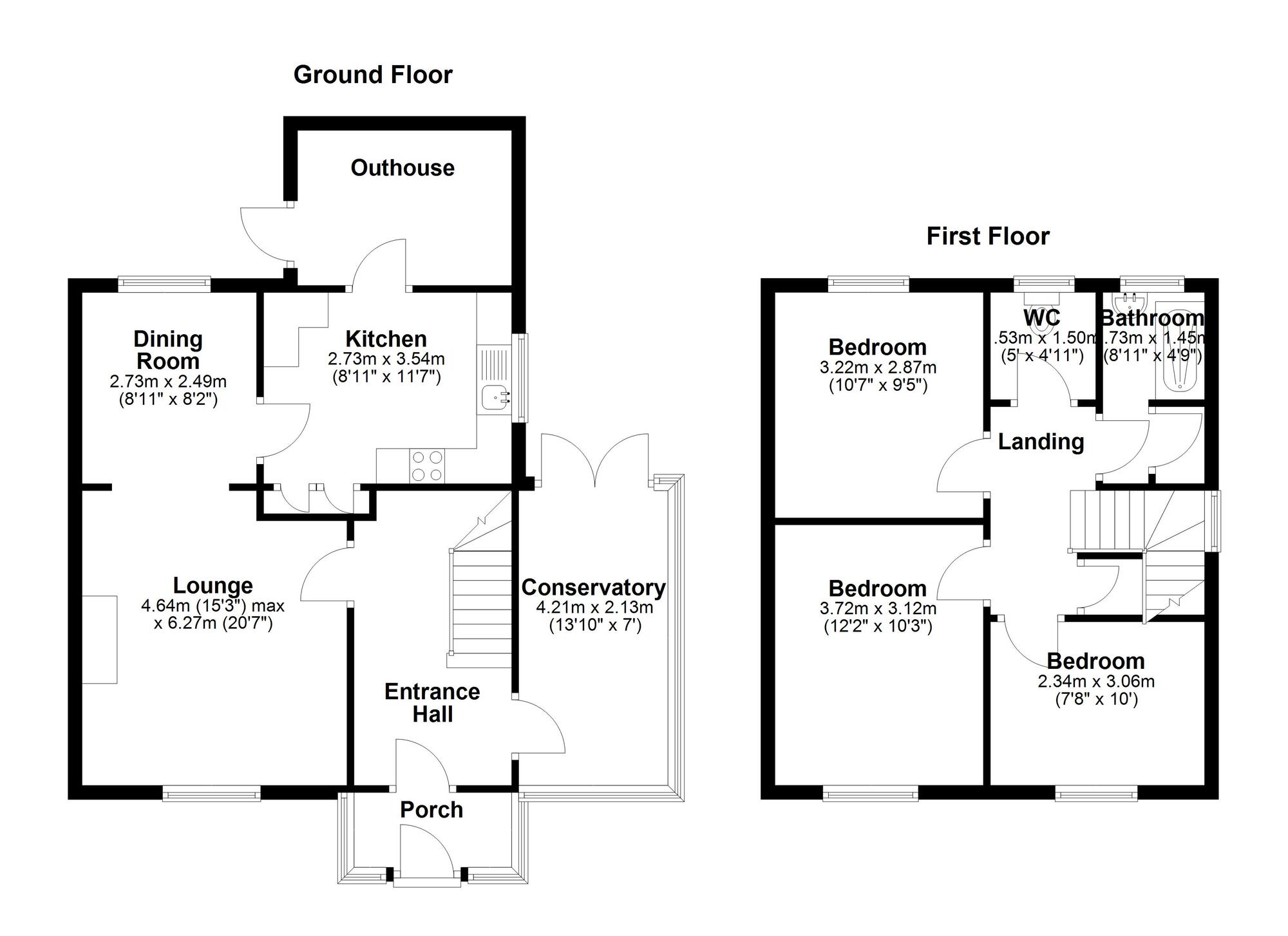 Floorplan of 3 bedroom Semi Detached House for sale, Pembroke Gardens, Wallsend, Tyne and Wear, NE28