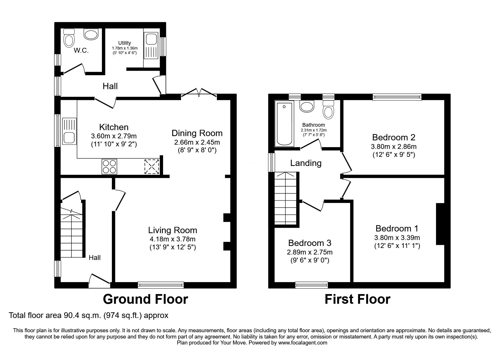 Floorplan of 3 bedroom Semi Detached House for sale, St. Cuthberts Road, Wallsend, Tyne and Wear, NE28