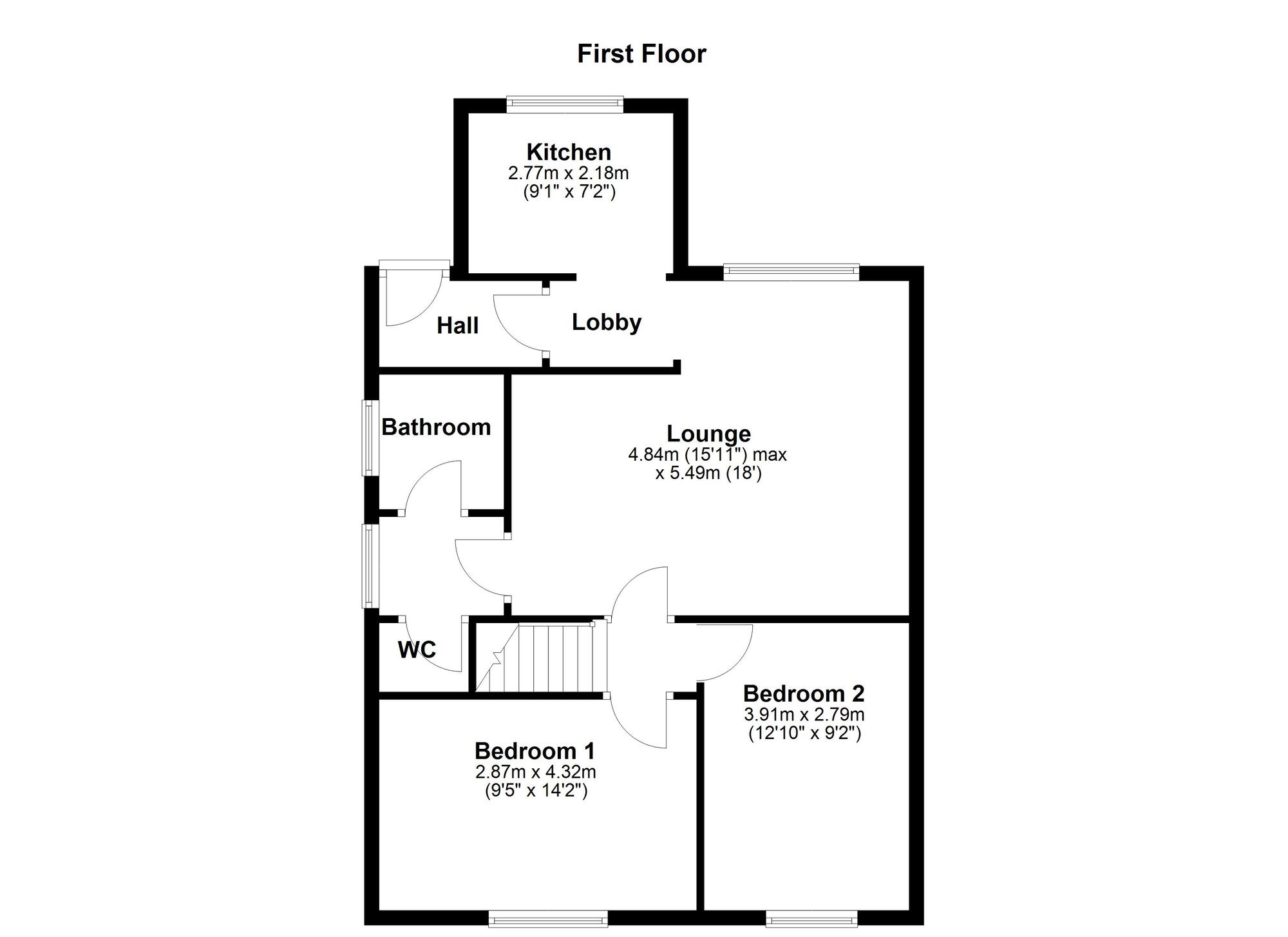 Floorplan of 2 bedroom  Flat for sale, Exeter Road, Wallsend, Tyne and Wear, NE28