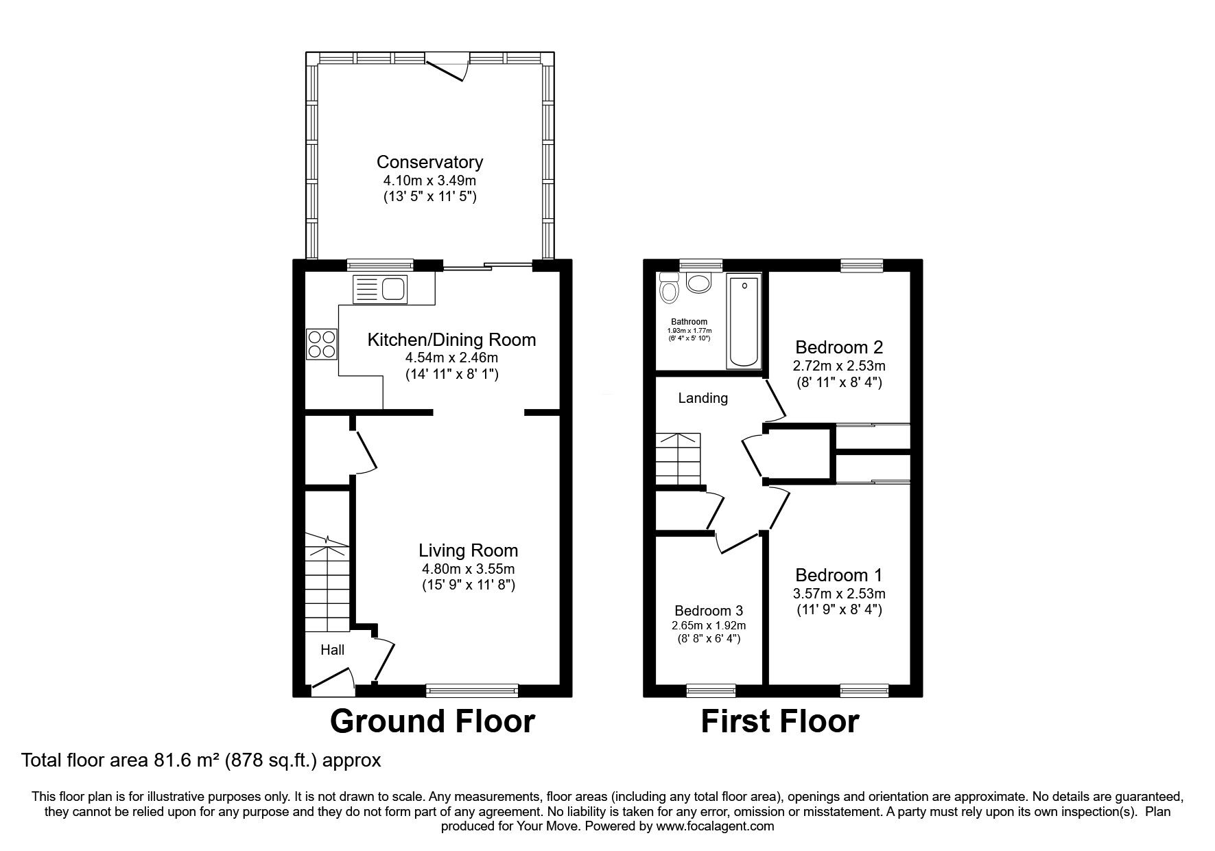 Floorplan of 3 bedroom Mid Terrace House for sale, Sunholme Drive, Wallsend, Tyne and Wear, NE28