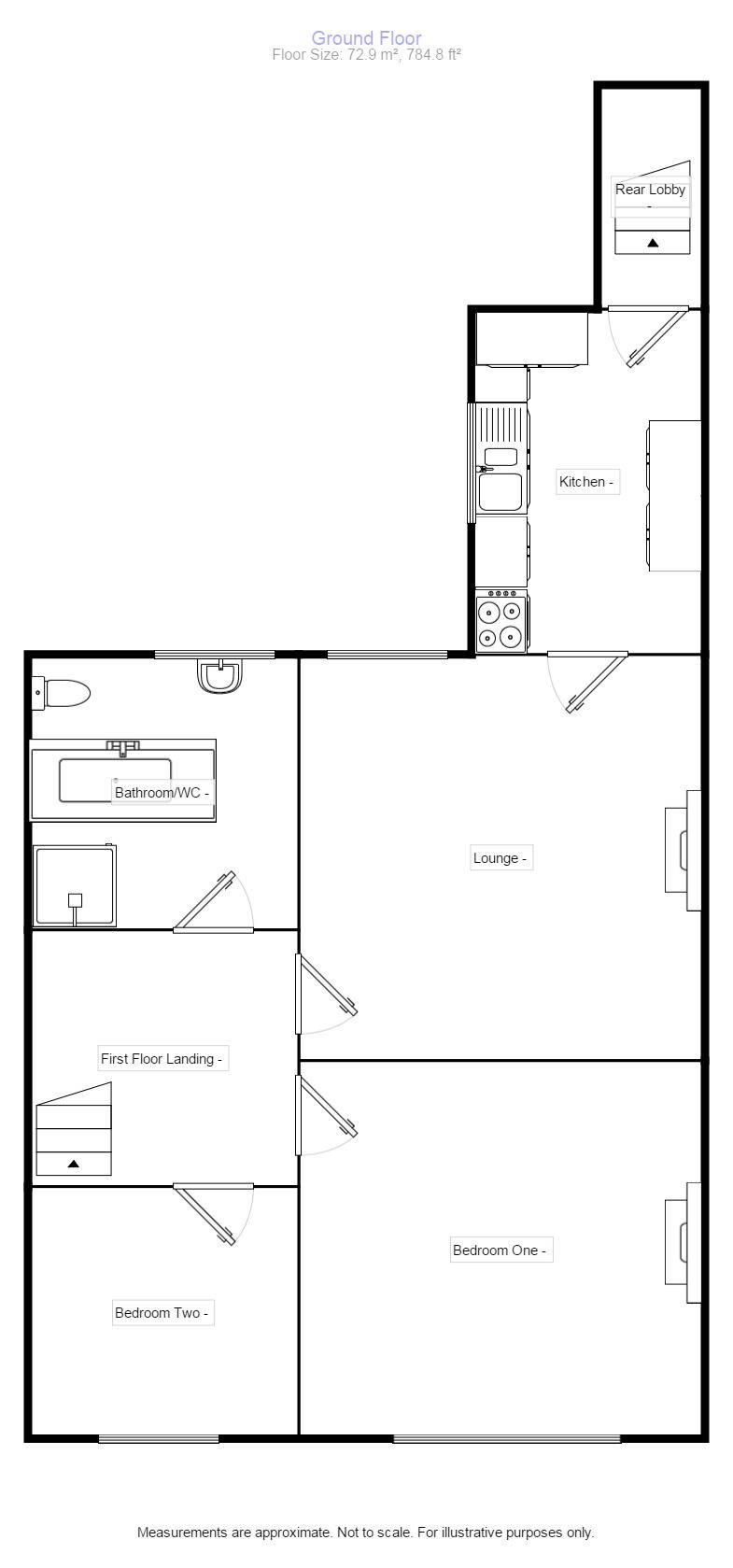 Floorplan of 2 bedroom  Flat for sale, Brussels Road, Wallsend, Tyne and Wear, NE28