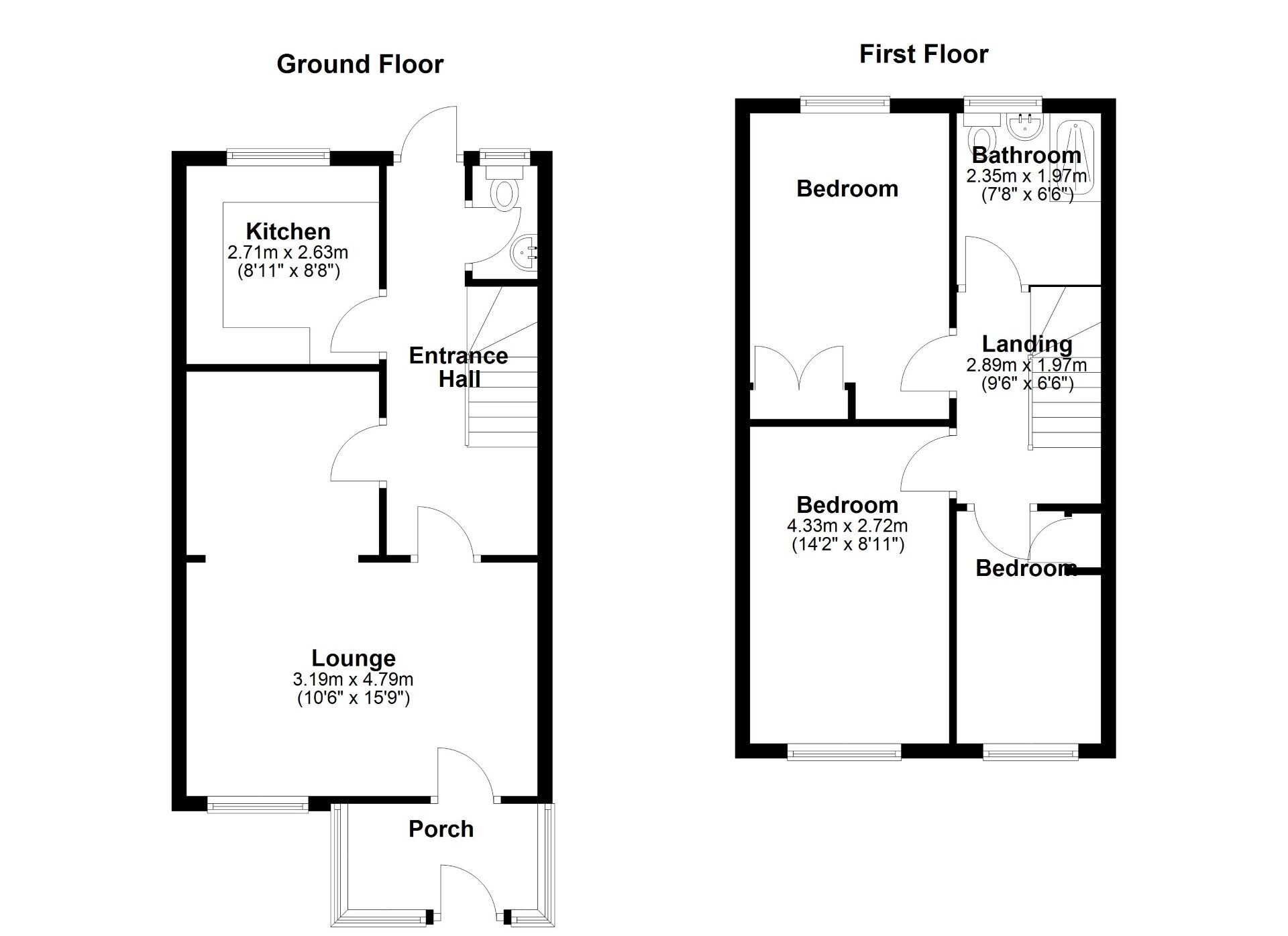 Floorplan of 3 bedroom Mid Terrace House for sale, Bradford Avenue, Wallsend, Tyne and Wear, NE28