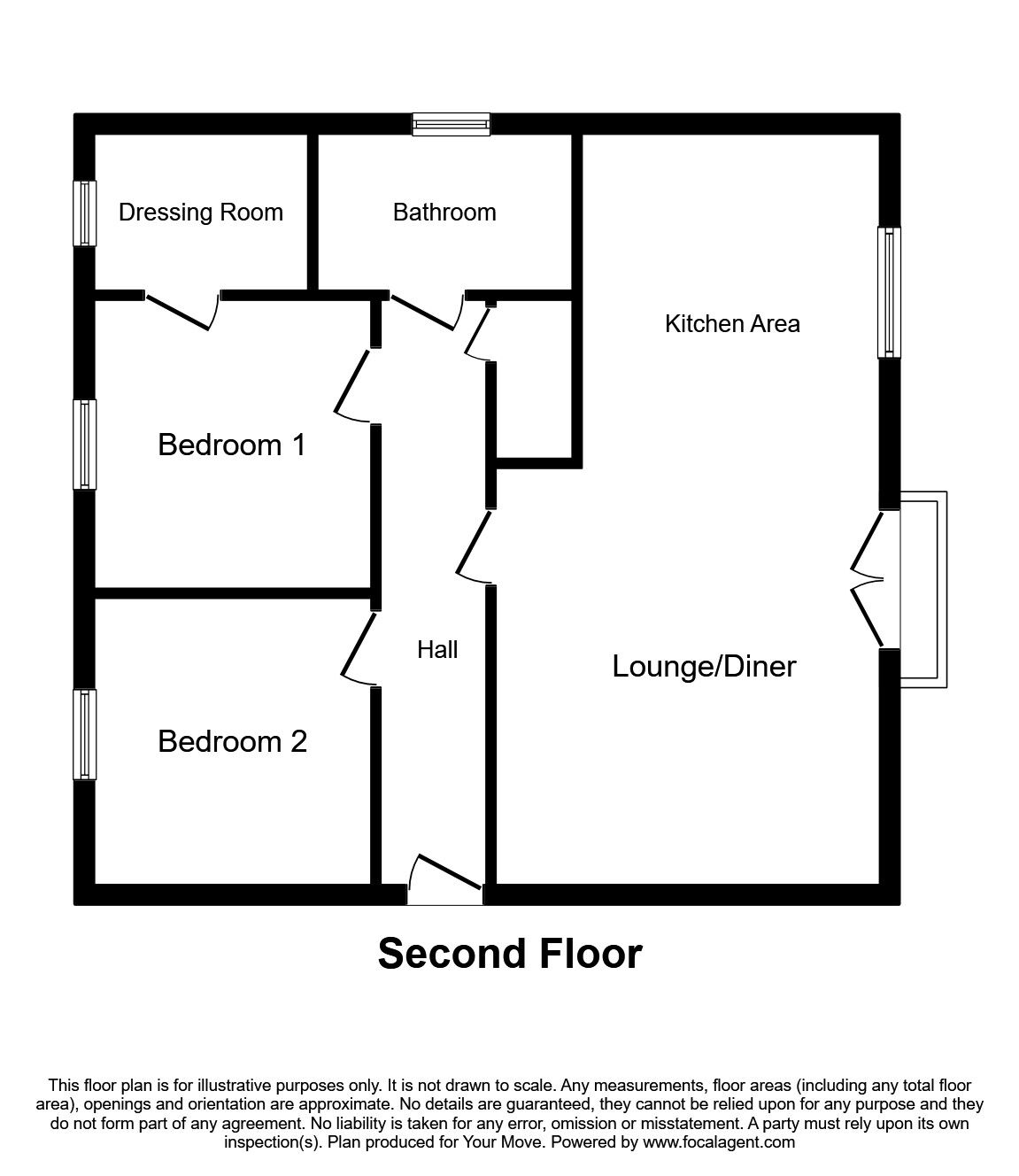 Floorplan of 2 bedroom  Flat for sale, Dilston Grange, Wallsend, Tyne and Wear, NE28