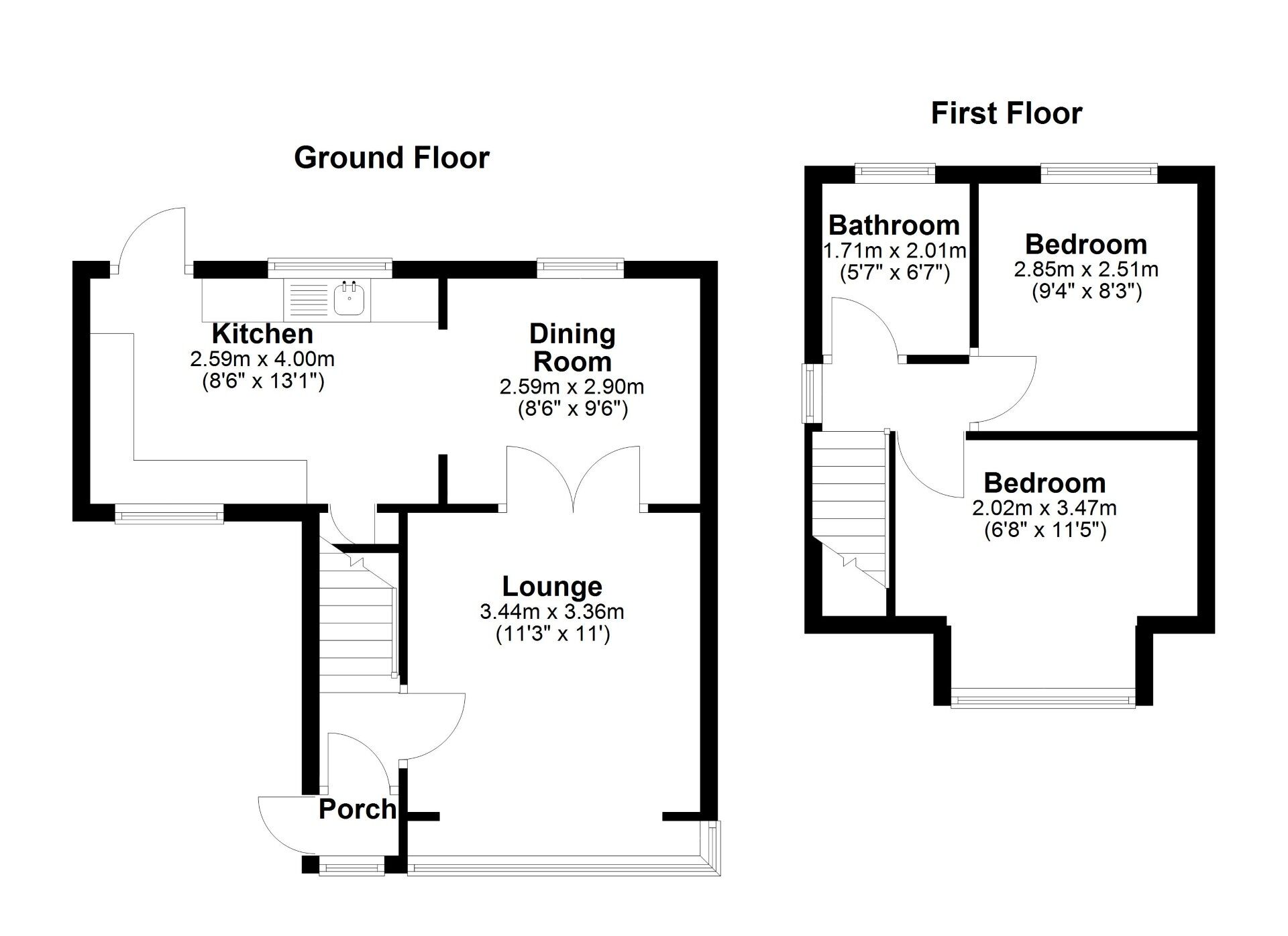 Floorplan of 2 bedroom Semi Detached House for sale, Warkworth Avenue, Wallsend, Tyne and Wear, NE28
