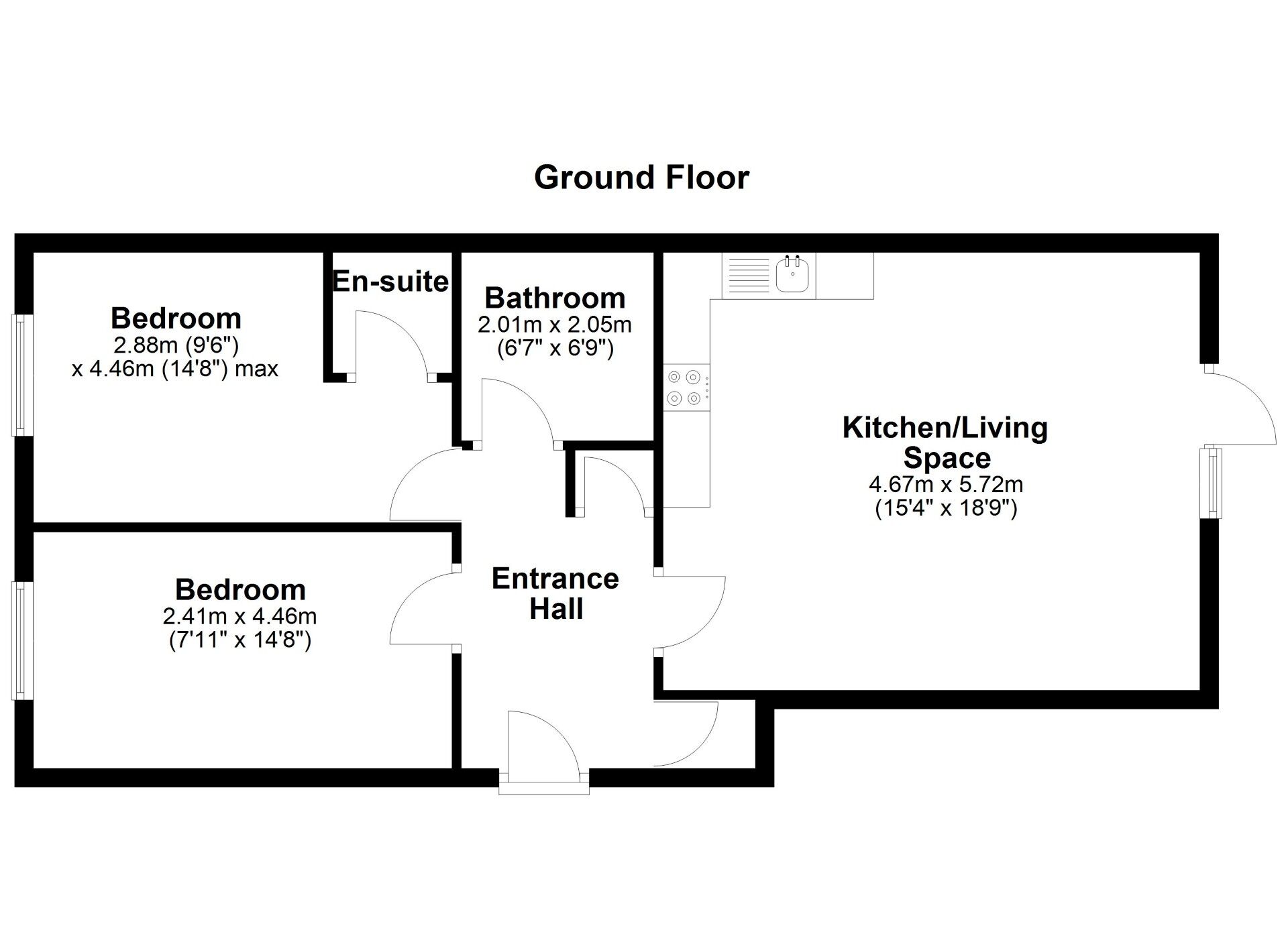 Floorplan of 2 bedroom  Flat for sale, St. Lawrence Road, Newcastle upon Tyne, Tyne and Wear, NE6