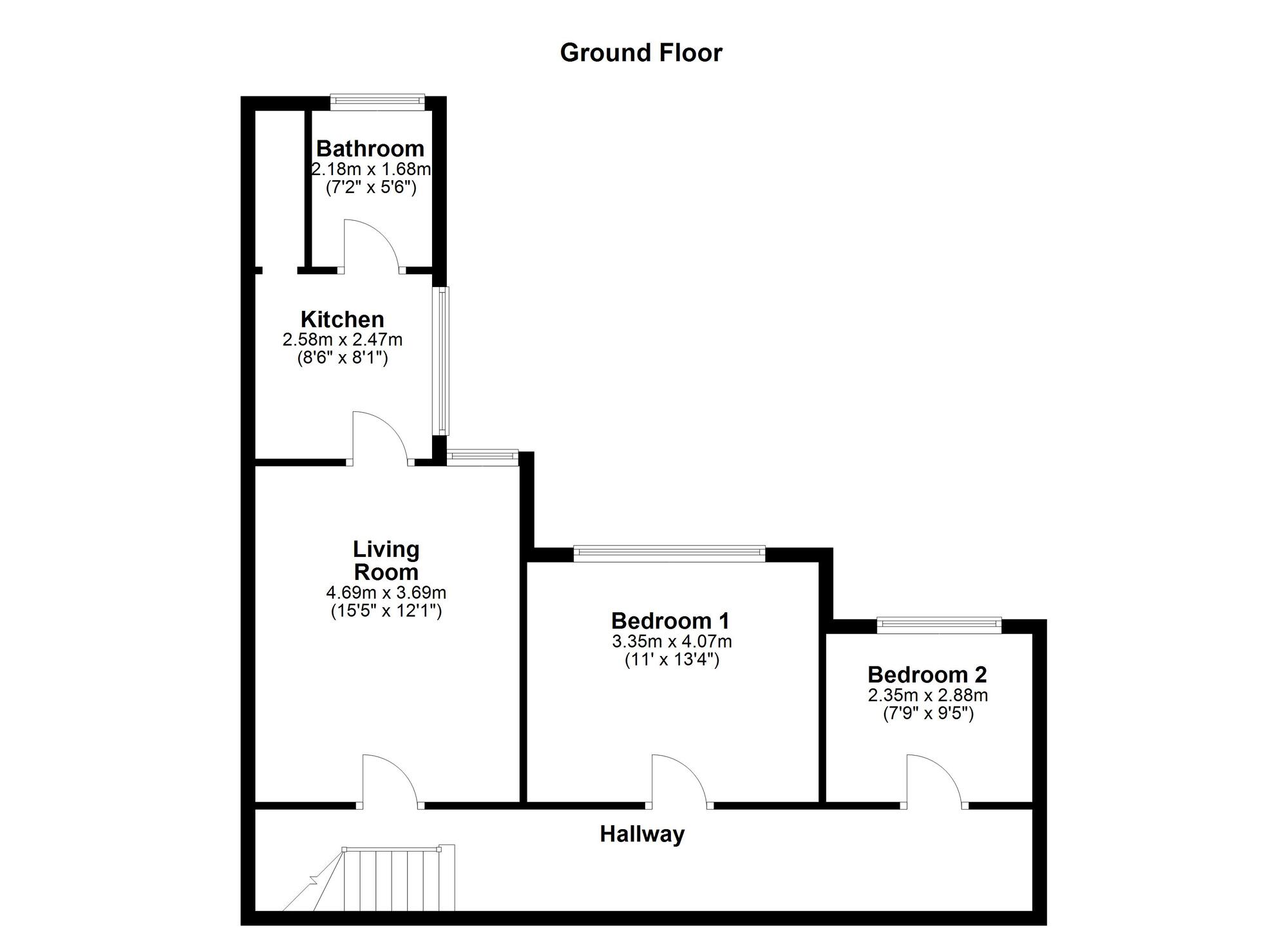 Floorplan of 2 bedroom  Flat to rent, Vine Street, Wallsend, Tyne and Wear, NE28