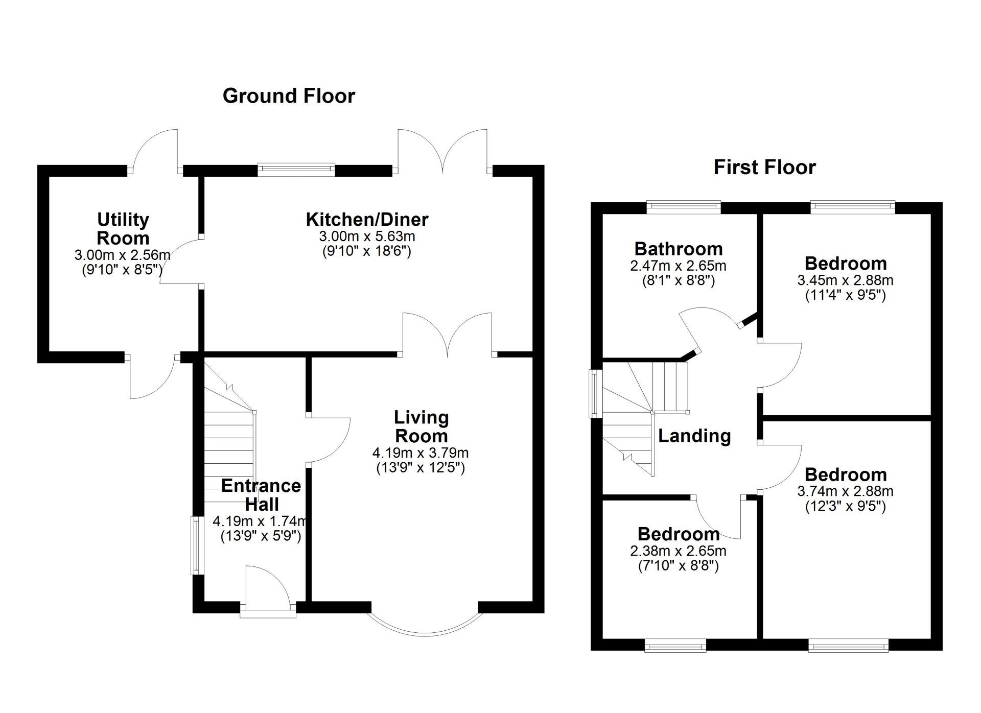 Floorplan of 3 bedroom Semi Detached House for sale, Monmouth Gardens, Wallsend, Tyne and Wear, NE28