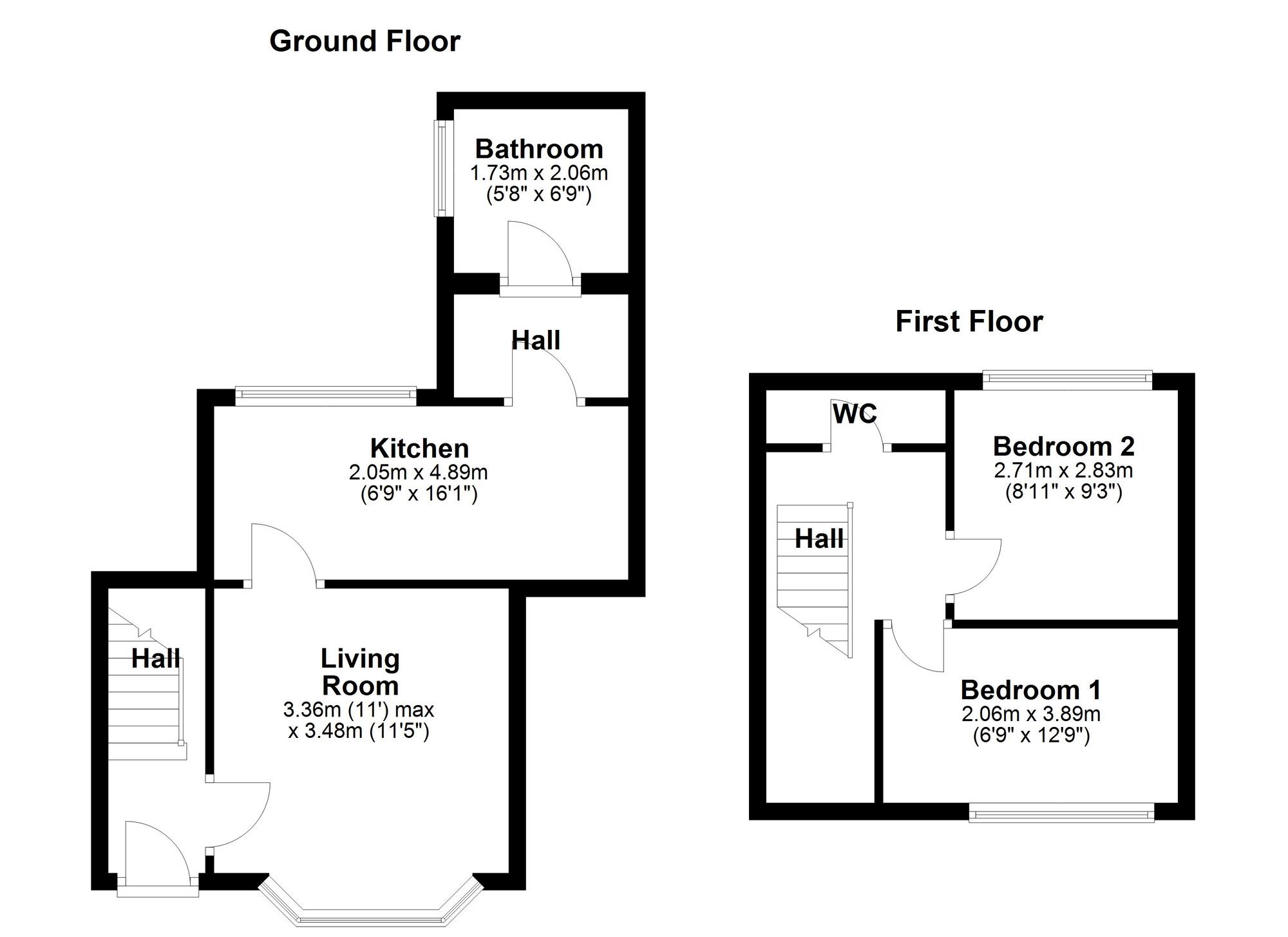 Floorplan of 2 bedroom Semi Detached House for sale, Mullen Road, Wallsend, Tyne and Wear, NE28