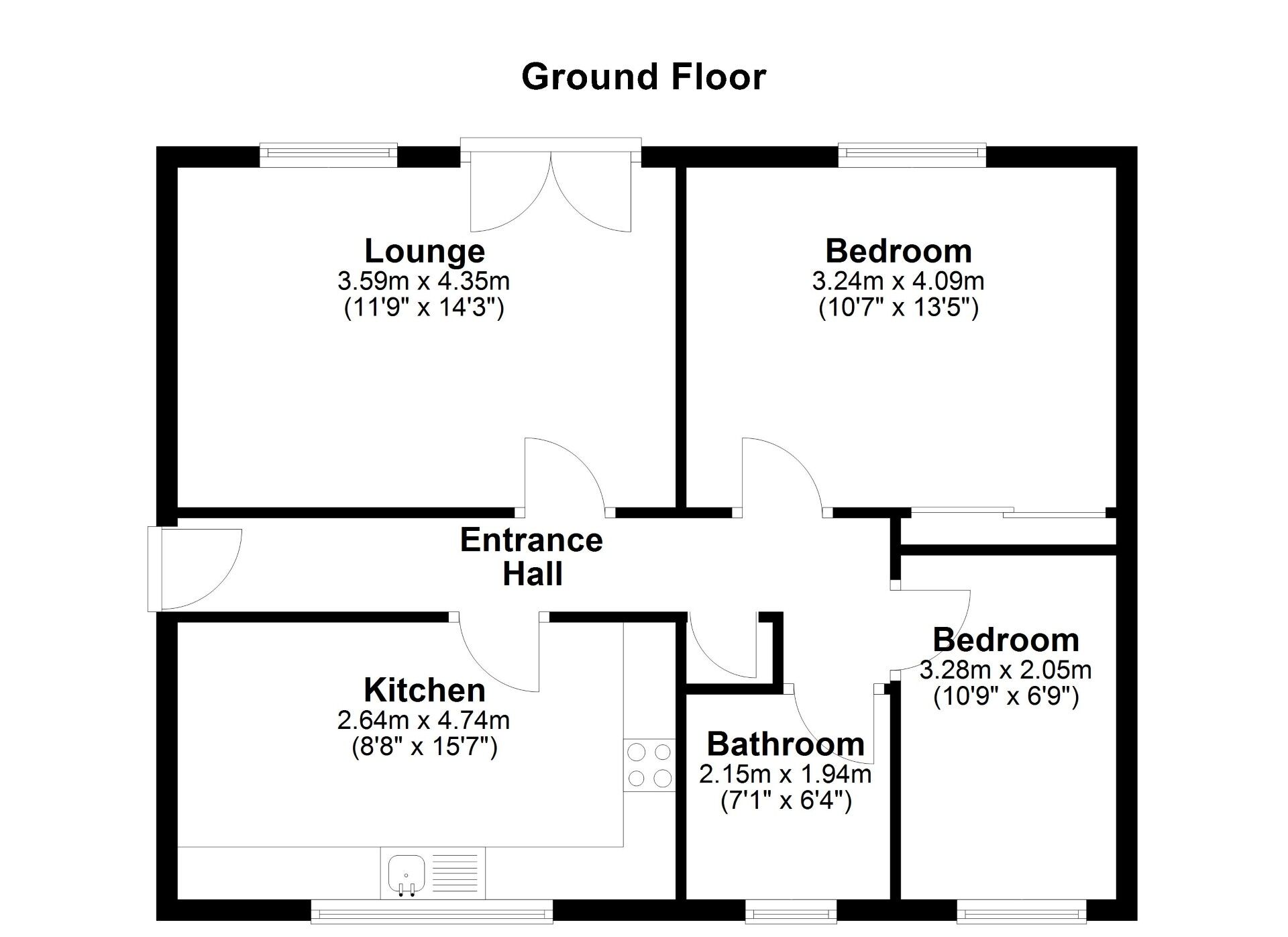 Floorplan of 2 bedroom  Flat for sale, Hawks Edge, West Moor, Tyne and Wear, NE12