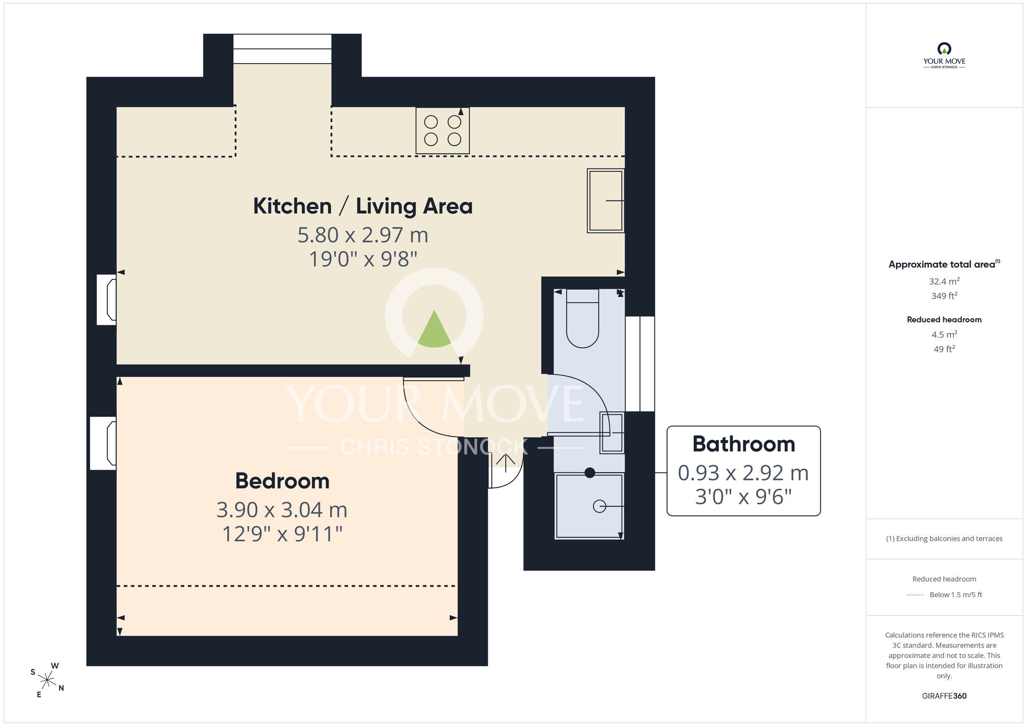 Floorplan of 1 bedroom Flat to rent, Station Road, Wallsend, Tyne and Wear, NE28