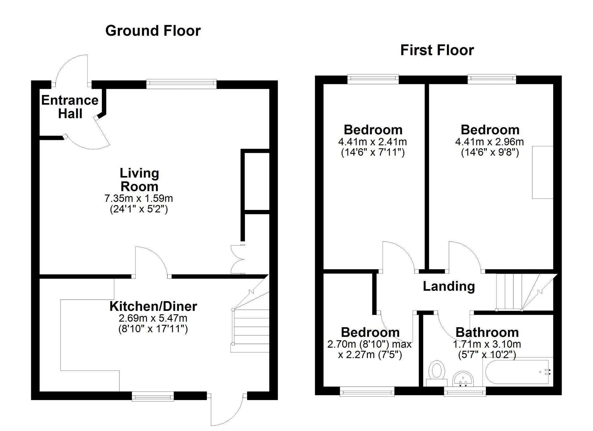 Floorplan of 3 bedroom Mid Terrace House for sale, Windsor Street, Wallsend, Tyne and Wear, NE28